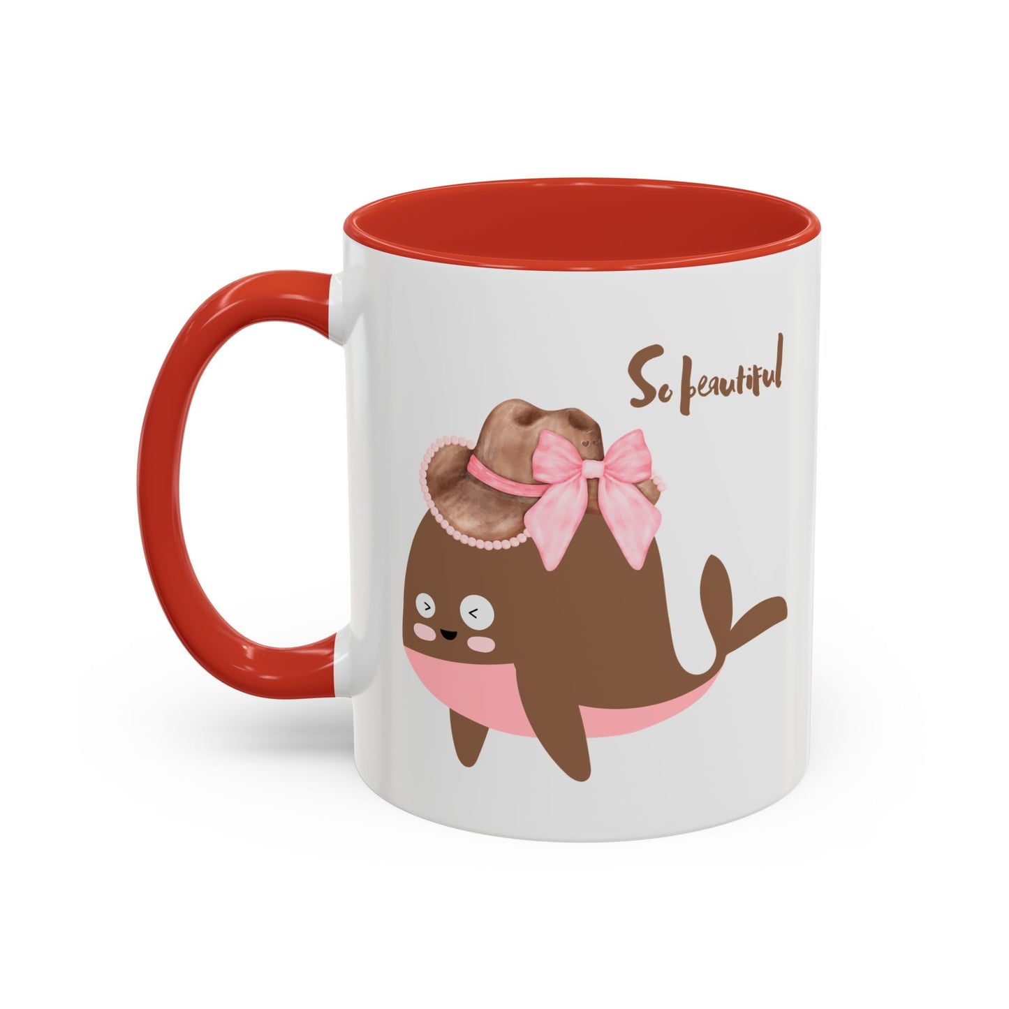 Whale wearing a cowboy hat with a pink bow Coffee Mug