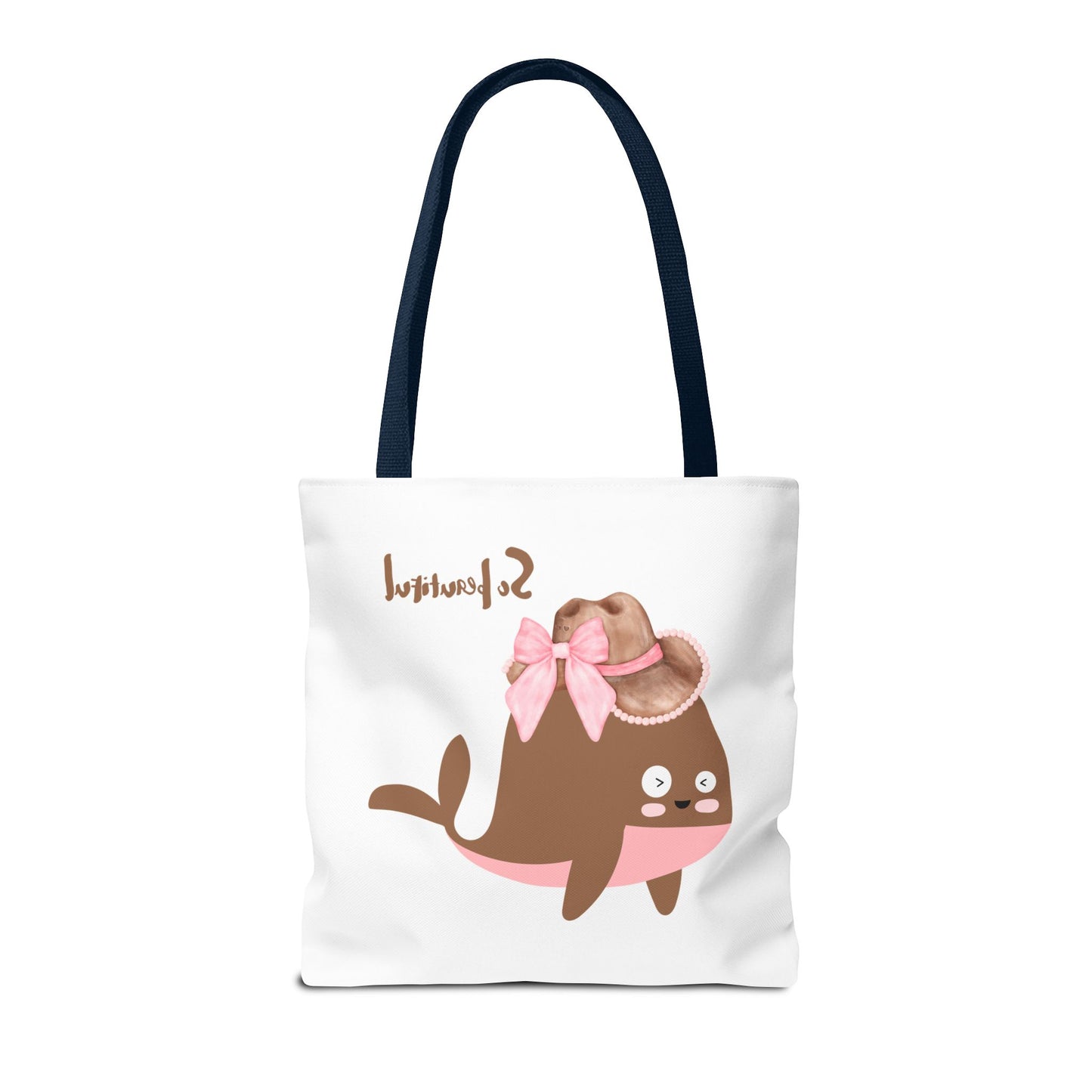 Whale wearing a cowboy hat with a pink bow Tote Bag