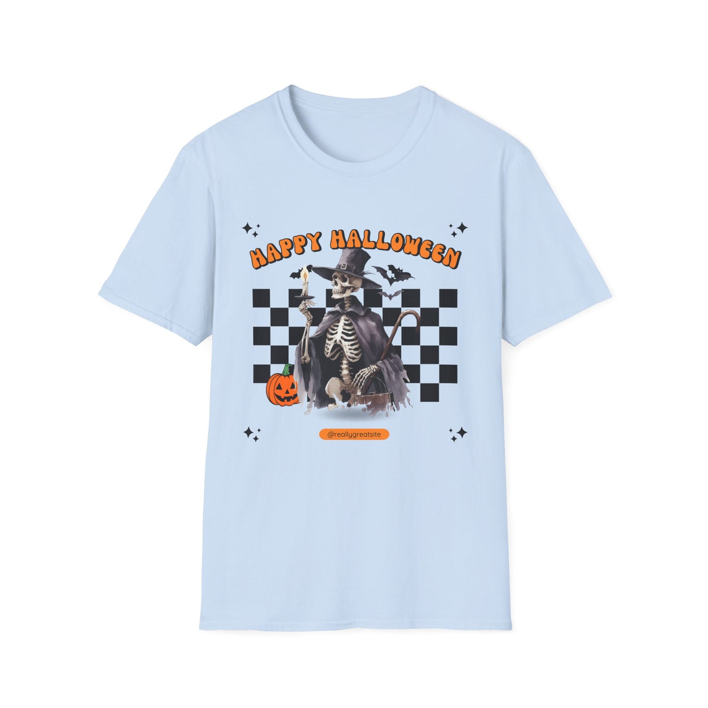 Halloween Skeleton Unisex T-Shirt, Spooky Tee, Cozy Halloween Apparel, Fall Fashion, Trick or Treat Wear, October Celebration Shirt