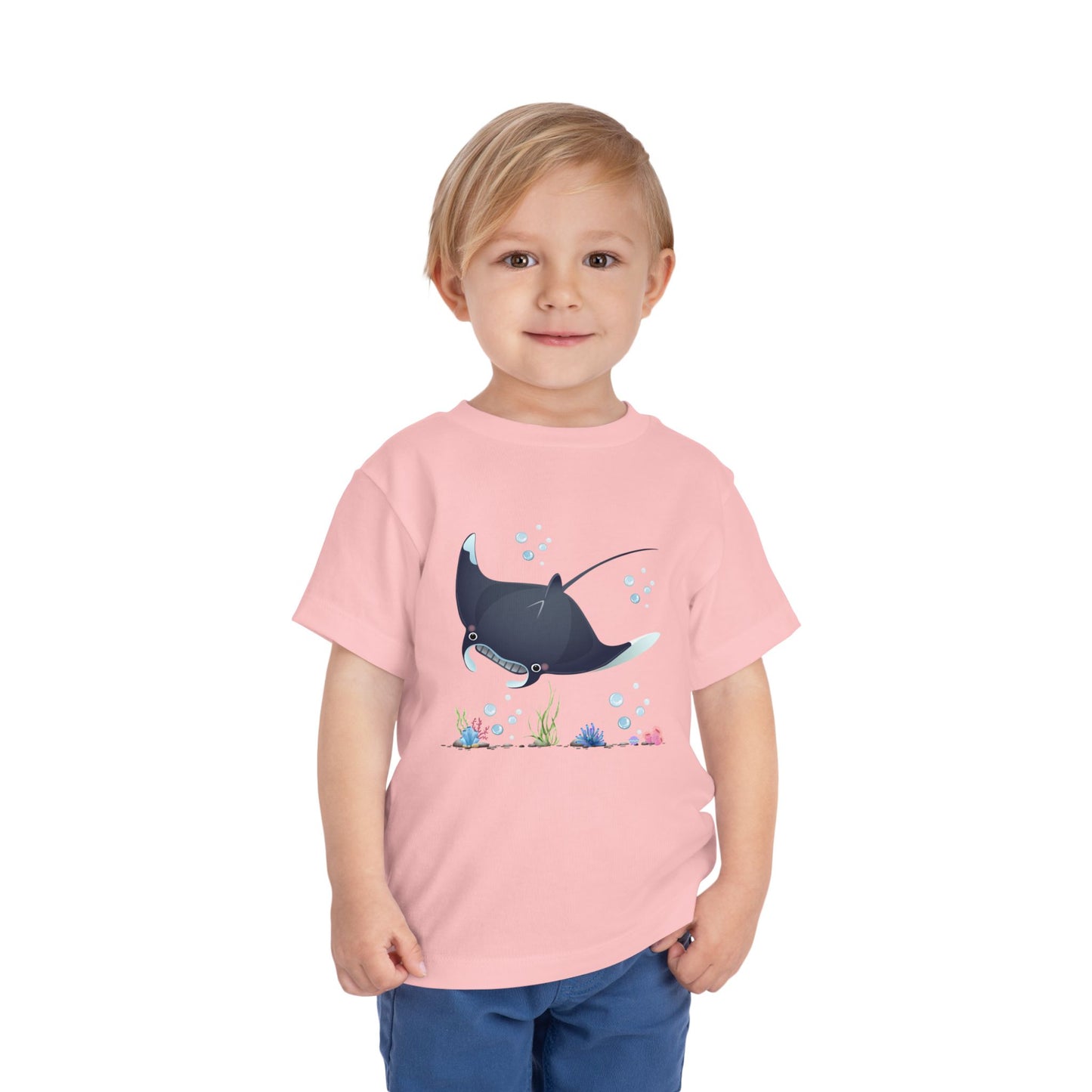 Cute Manta Ray Toddler Tee, Toddler Shirt, Ocean Theme T-Shirt, Kids Summer Apparel, Beach Gift, Playtime Tee