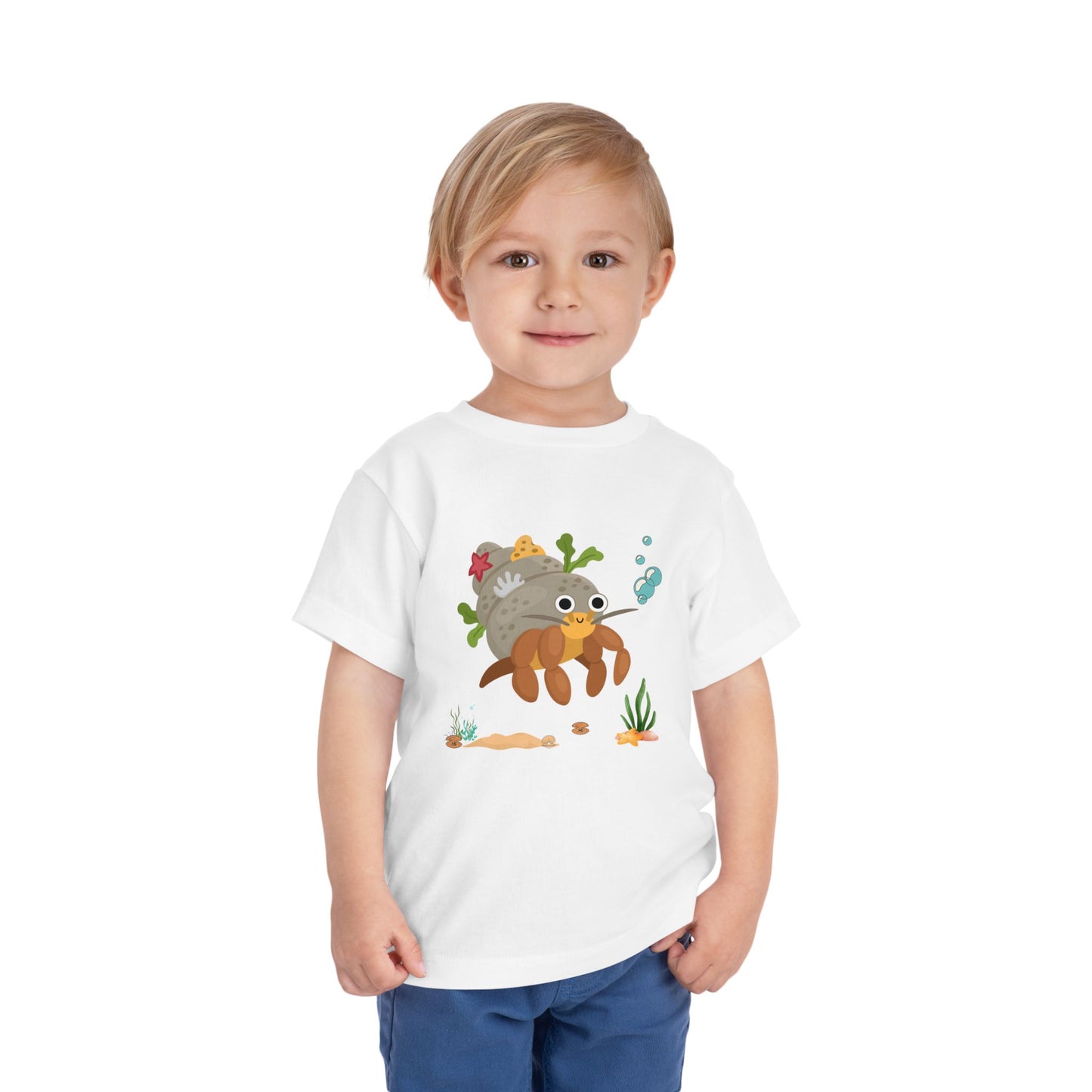 Cute Ocean-Themed Toddler Tee, Cartoon Crab Tee, Summer Playwear, Beach Outfit, Kids Gift, Toddler Beach Shirt