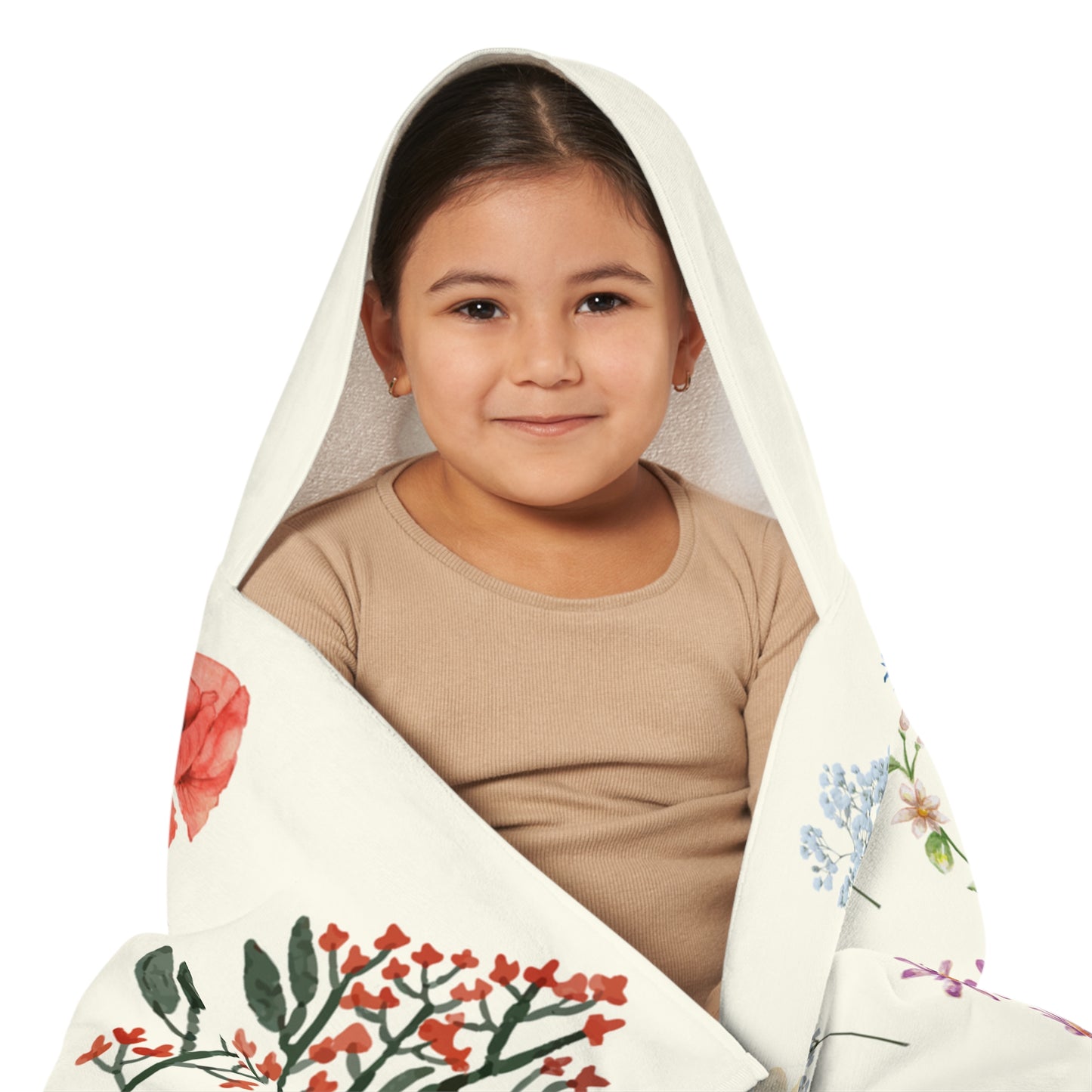 Personalized Floral Hooded Towel for Kids — Custom Name 'Bailey'