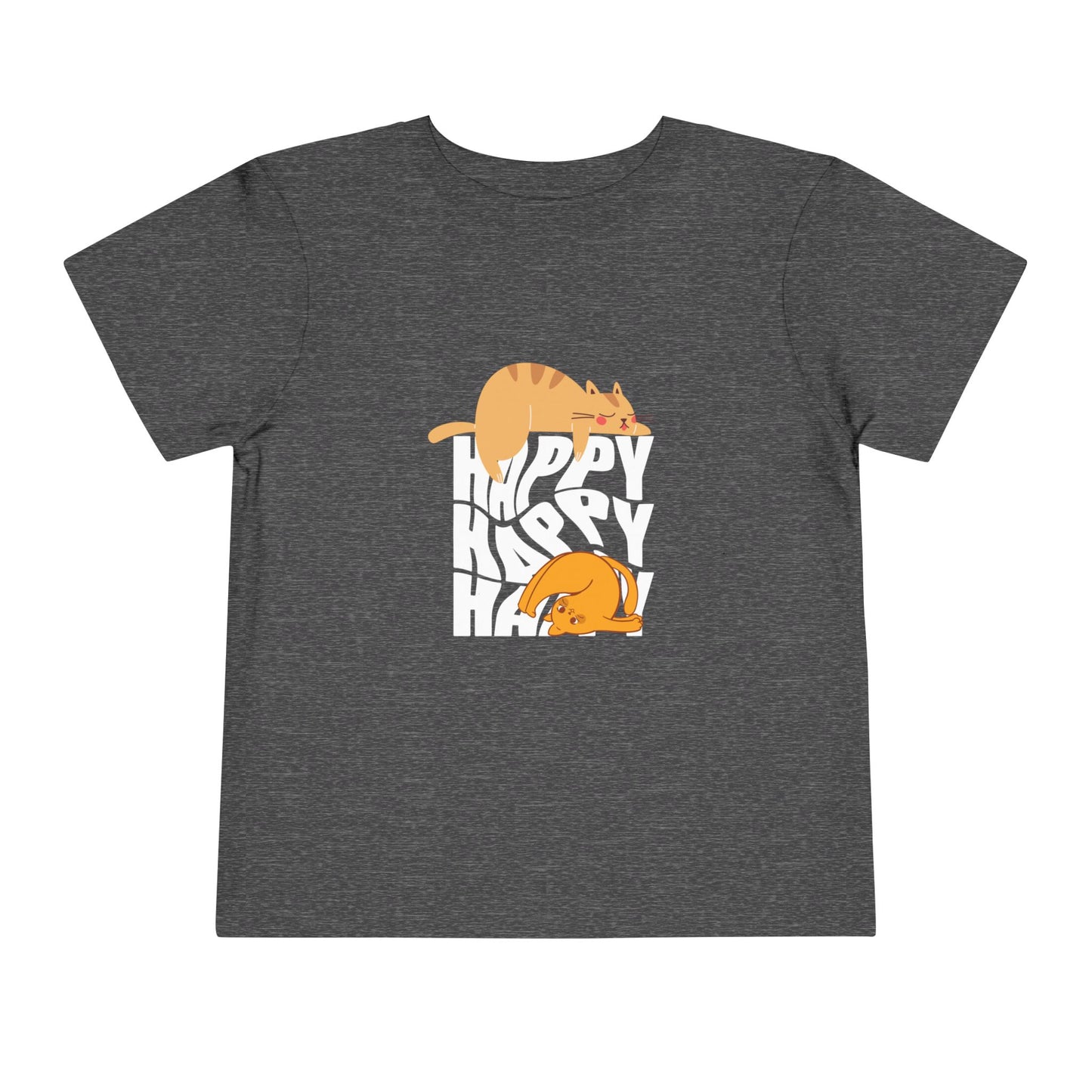 Happy Cats Toddler Tee - Cute Kids Shirt, Playful T-Shirt, Cat Lover Gift, Birthday Outfit, Everyday Wear