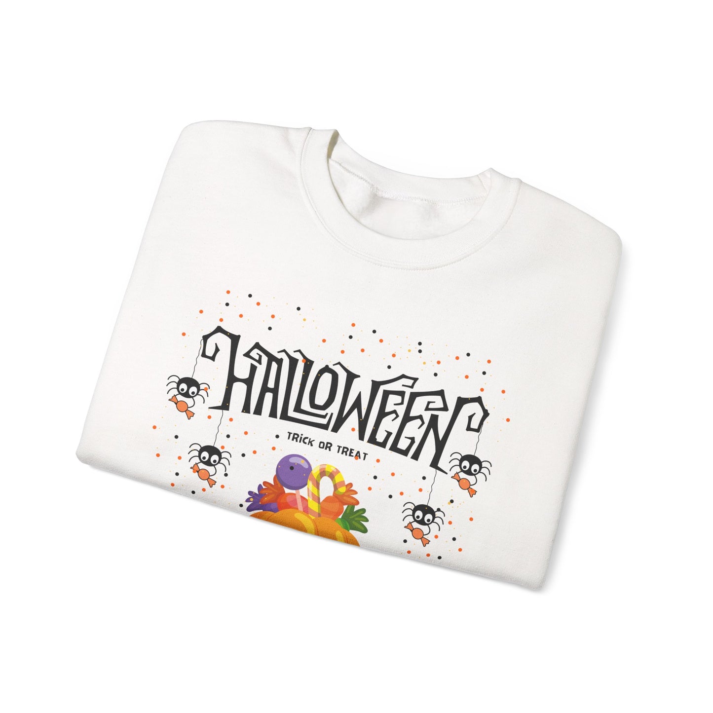 Halloween Themed Unisex Crewneck Sweatshirt, Cozy Fall Apparel, Gifting, Festive Wear, Halloween Decorations, Pumpkin Design