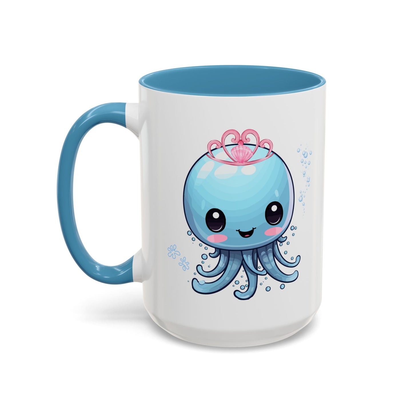 Blue jellyfish with a pink tiara Coffee Mug