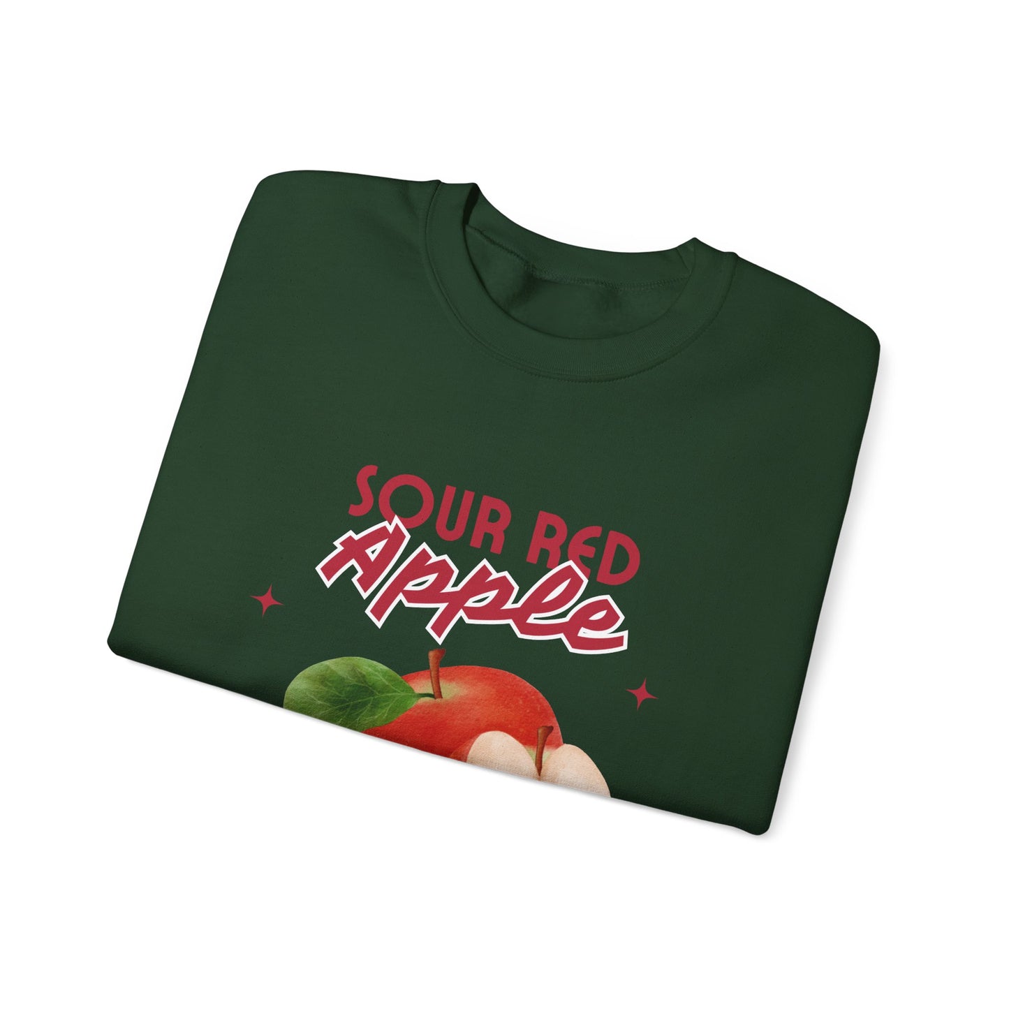 Sour Red Apple Sweatshirt, Cozy Crewneck, Unisex Apparel, Cute Fruit Design, Perfect Gift for Apple Lovers, Autumn Fashion