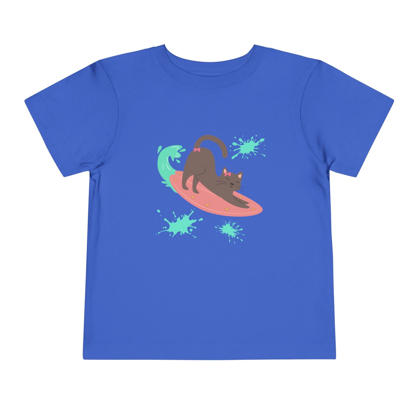 Surfing Cat Toddler Tee, Cute Kids T-Shirt, Summer Wear, Pet Lover Gift, Beach Adventure Shirt