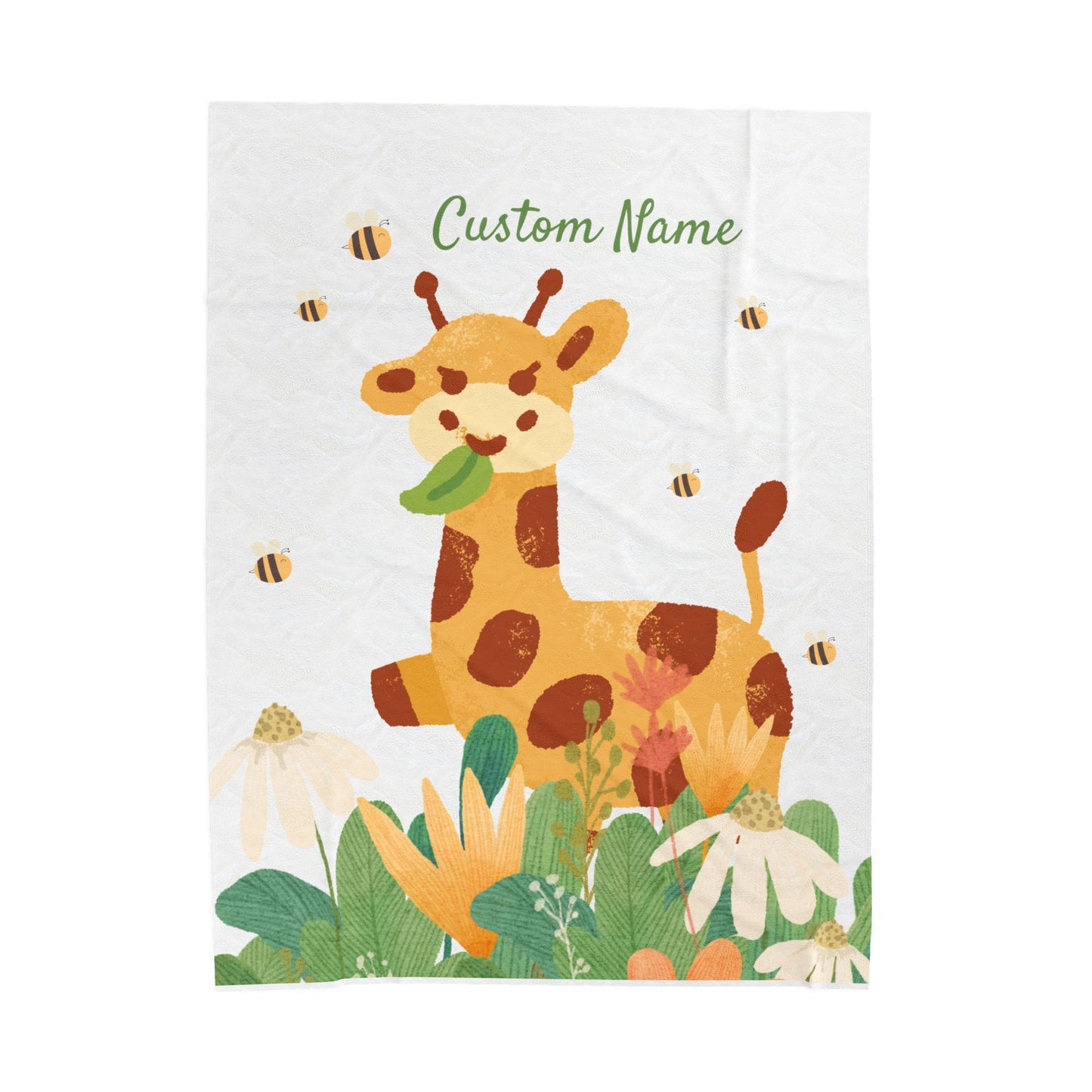 Custom Giraffe Plush Blanket, Child's Cozy Throw, Personalized Baby Gift, Nursery Decor, Soft Comfort Blanket