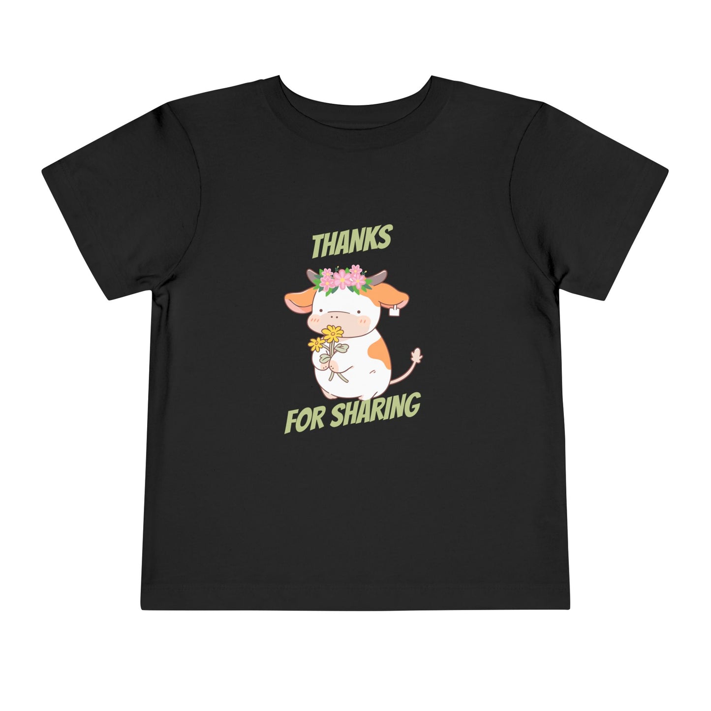Cute Toddler Tee with Cow Design, Perfect Gift for Kids, Playdate Apparel, Kid's Birthday Gift, Thank You for Sharing T-Shirt