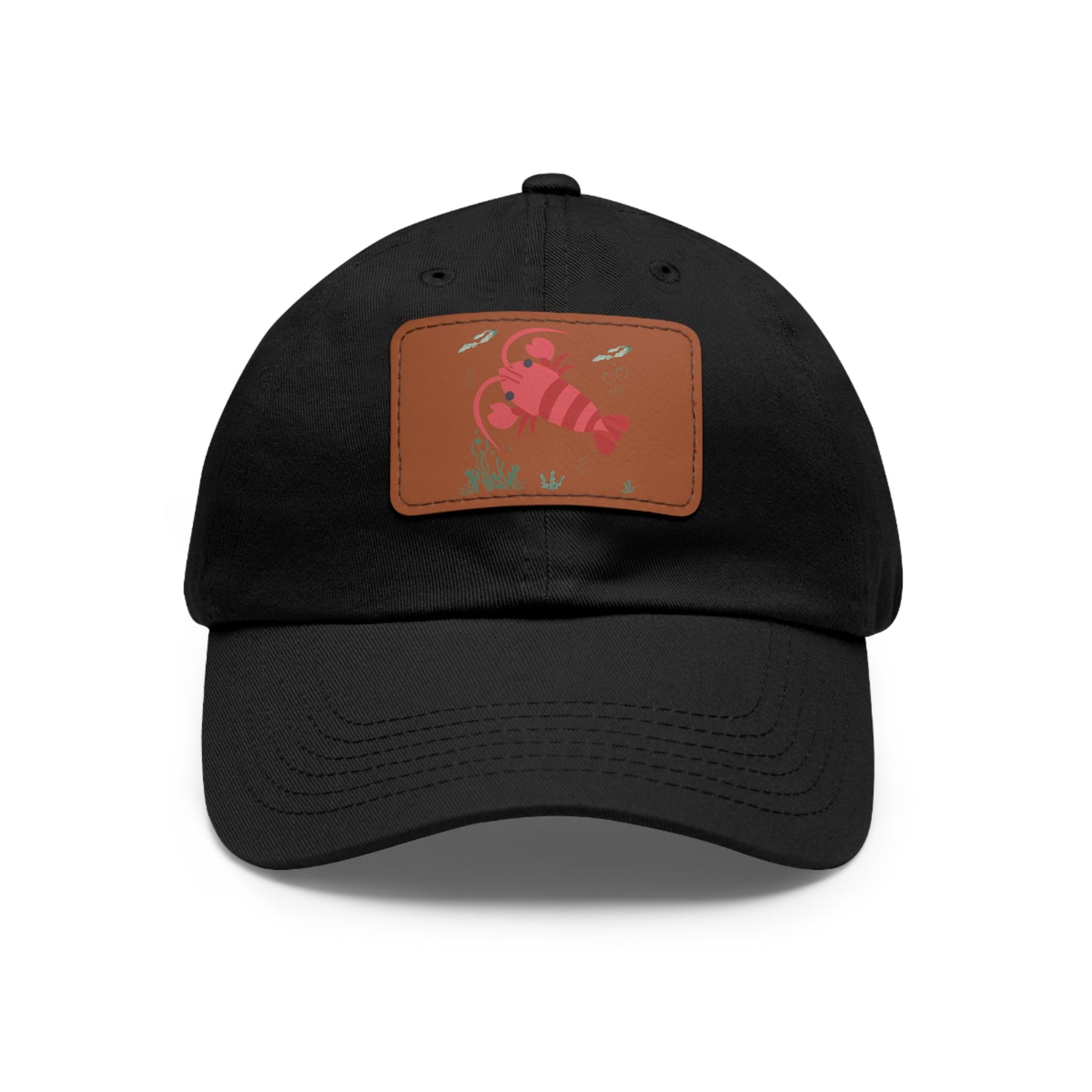 Red crayfish in an aquatic environment Dad Hat with Leather Patch (Rectangle)