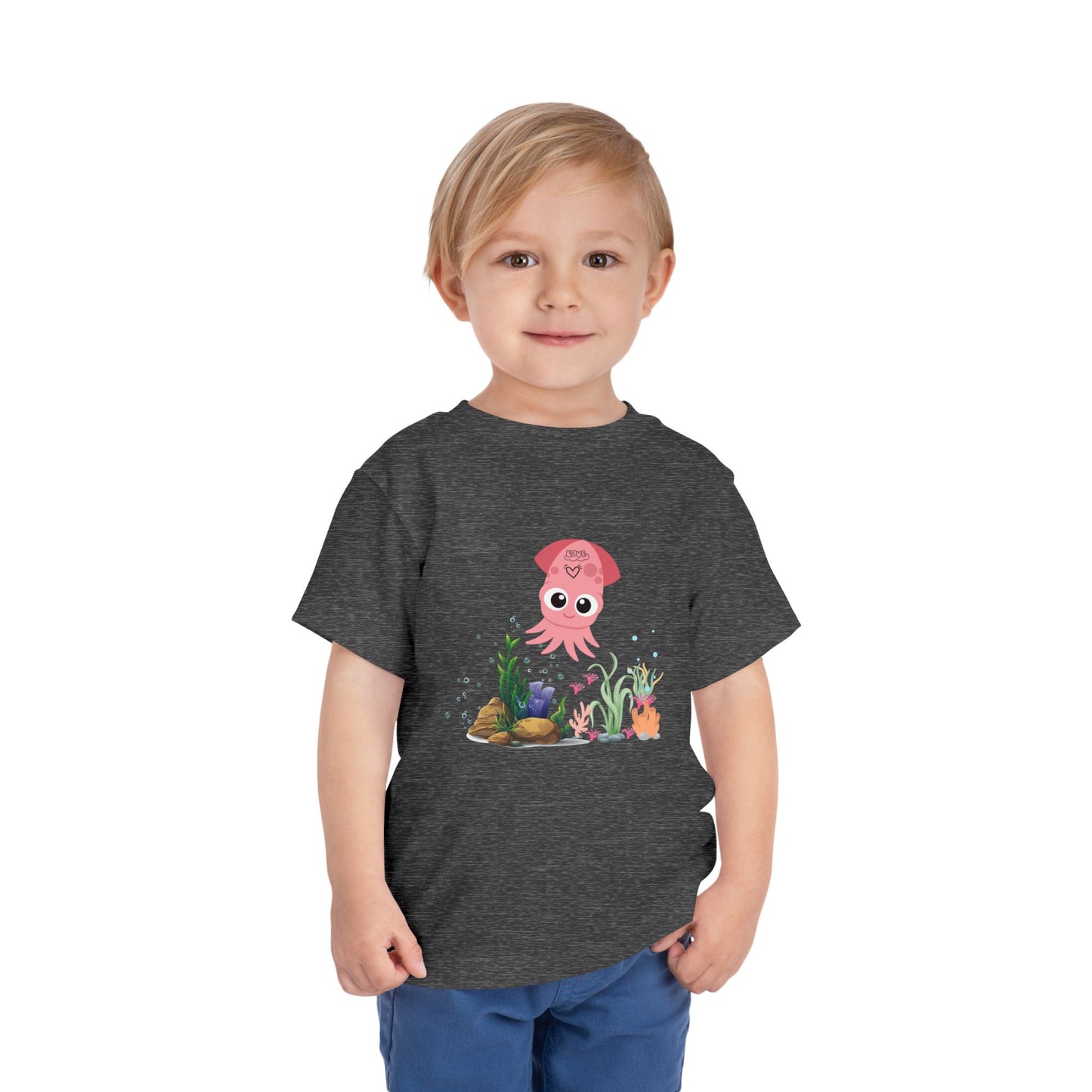 Adorable Pink Octopus Toddler Tee, Kids Beach Shirt, Summer Outfit, Birthday Gift, Animal Lover Top
