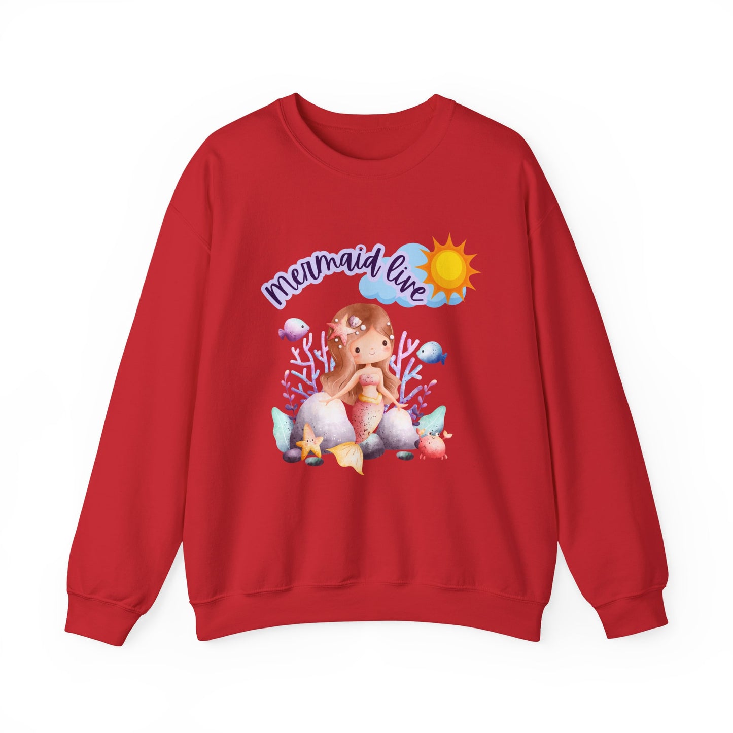 Mermaid Vibes Crewneck Sweatshirt | Cozy Gift for Sea Lovers, Beach Days, Casual Wear, Birthday, Summer