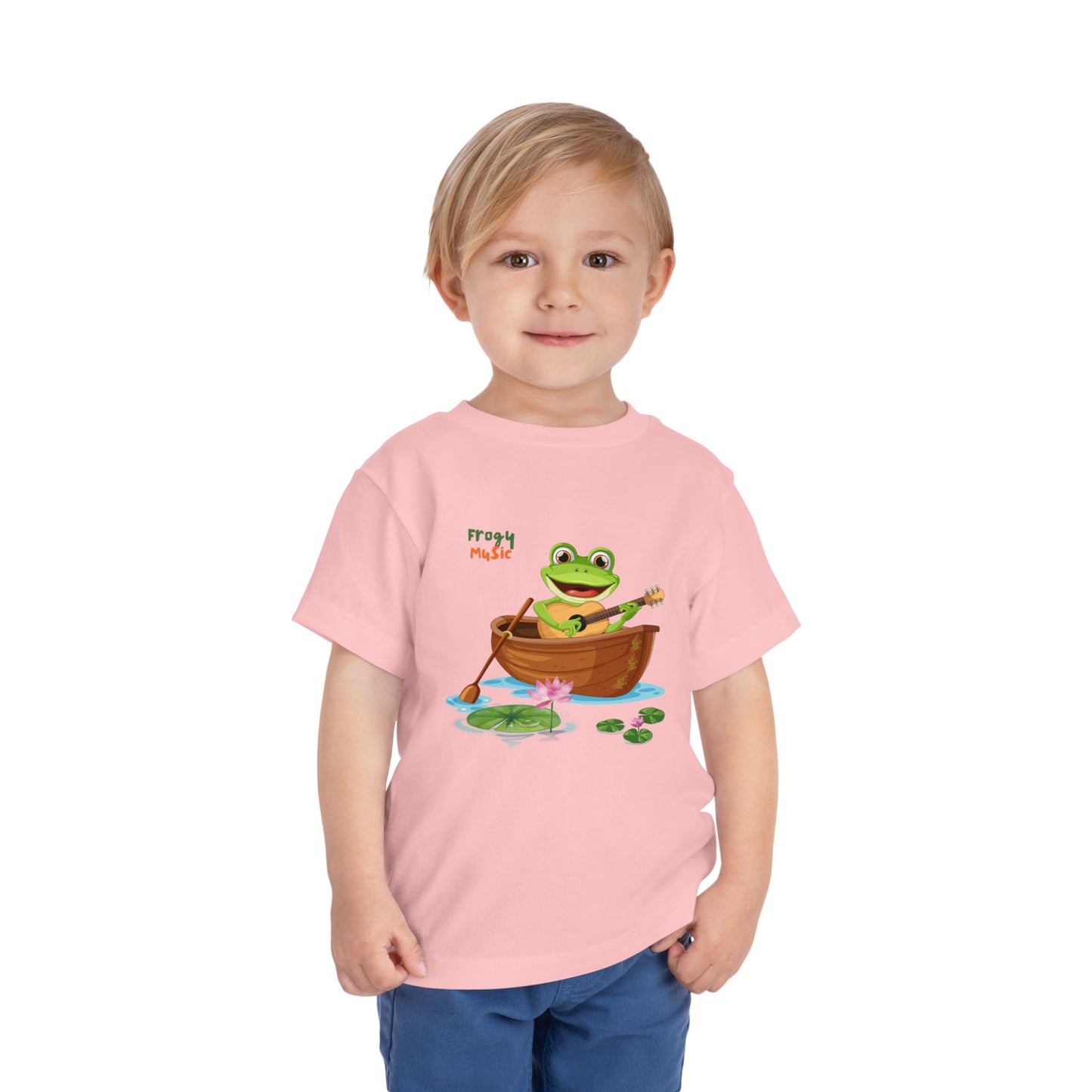 Musical Frog Toddler Tee, Cute Gift for Kids, Fun Summer Wear, Birthday Present, Playful Tee for Little Ones