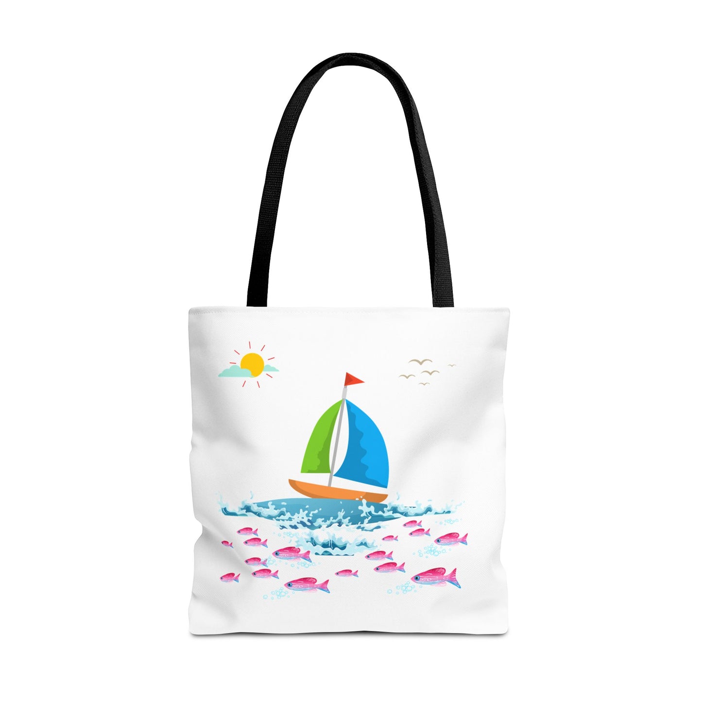 Sailboat and Red fish Tote Bag