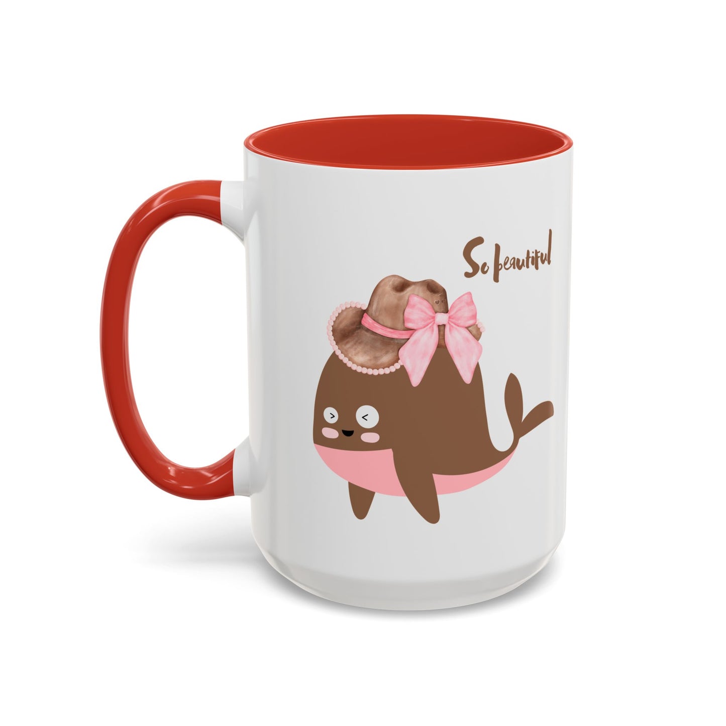 Whale wearing a cowboy hat with a pink bow Coffee Mug
