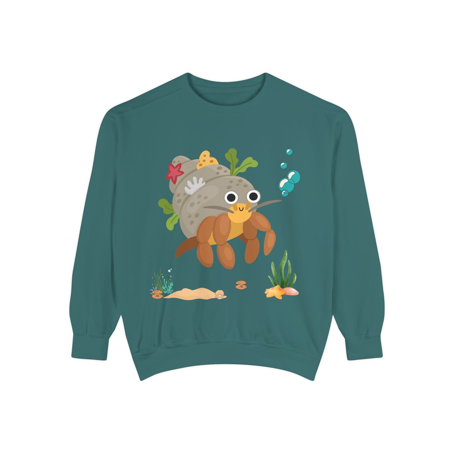 Hermit crab with shell underwater Unisex Garment-Dyed Sweatshirt