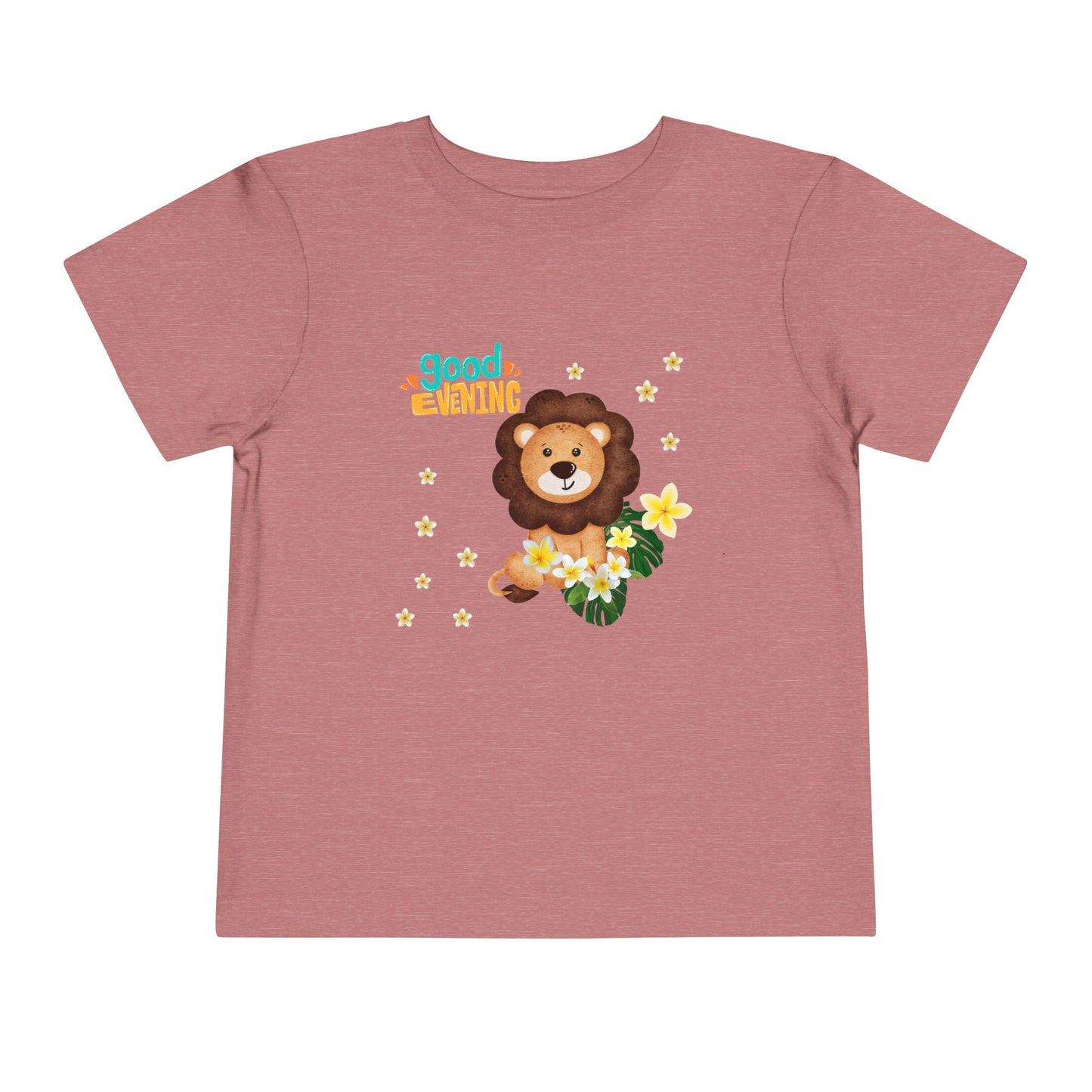 Toddler Lion Graphic Tee - Cute Short Sleeve T-Shirt for Kids, Fun Toddler Gift, Birthday, Playtime, Summer Wear, Cartoon Animal Shirt