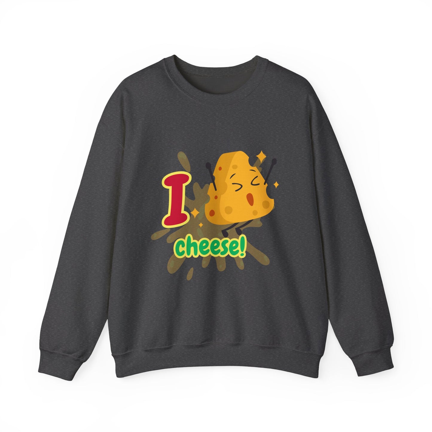 Cheesy Crewneck Sweatshirt, Funny Sweatshirt, Unisex Pullover, Comfort Clothing, Gift for Cheese Lovers, Halloween Apparel, Cozy Layer