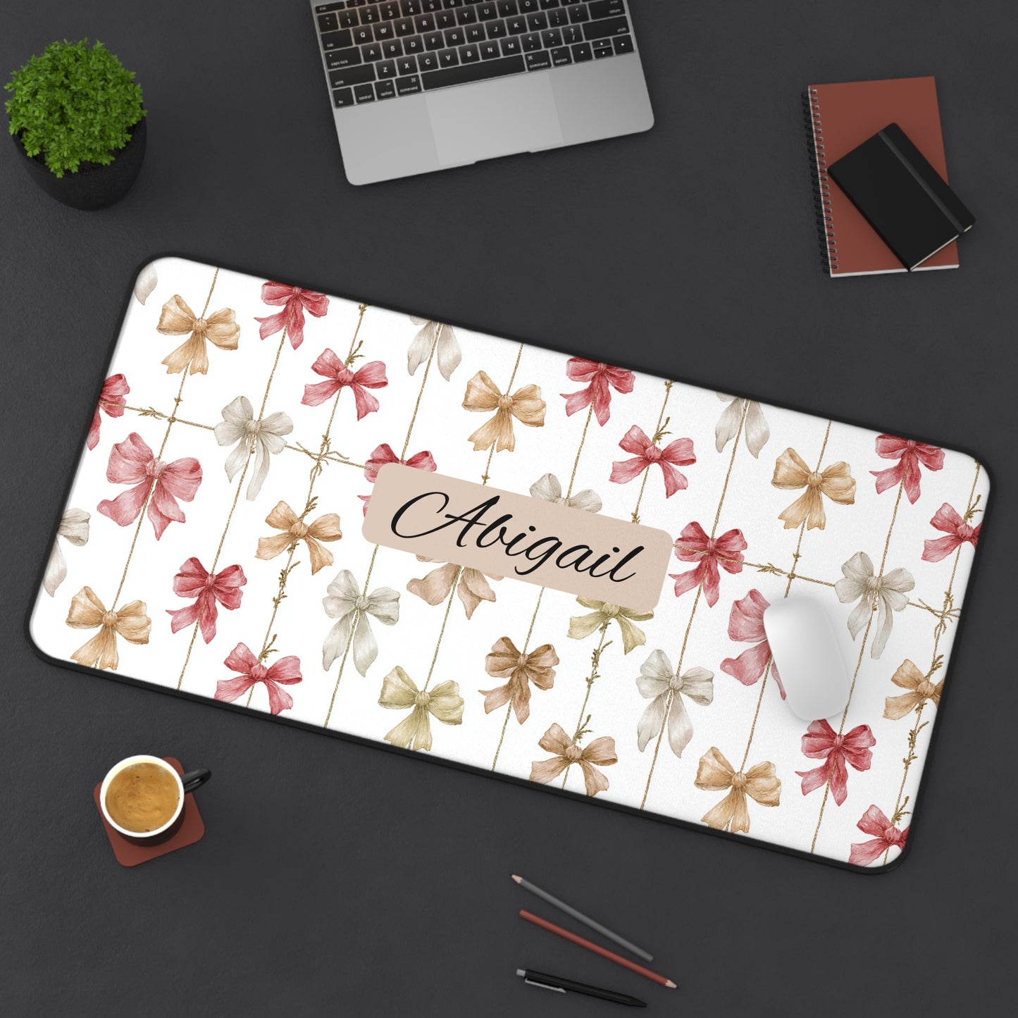 Personalized Floral Desk Mat | Custom Office Decor, Gift for Coworkers, Home Office Essentials, Student Workspace, Mother's Day Gift
