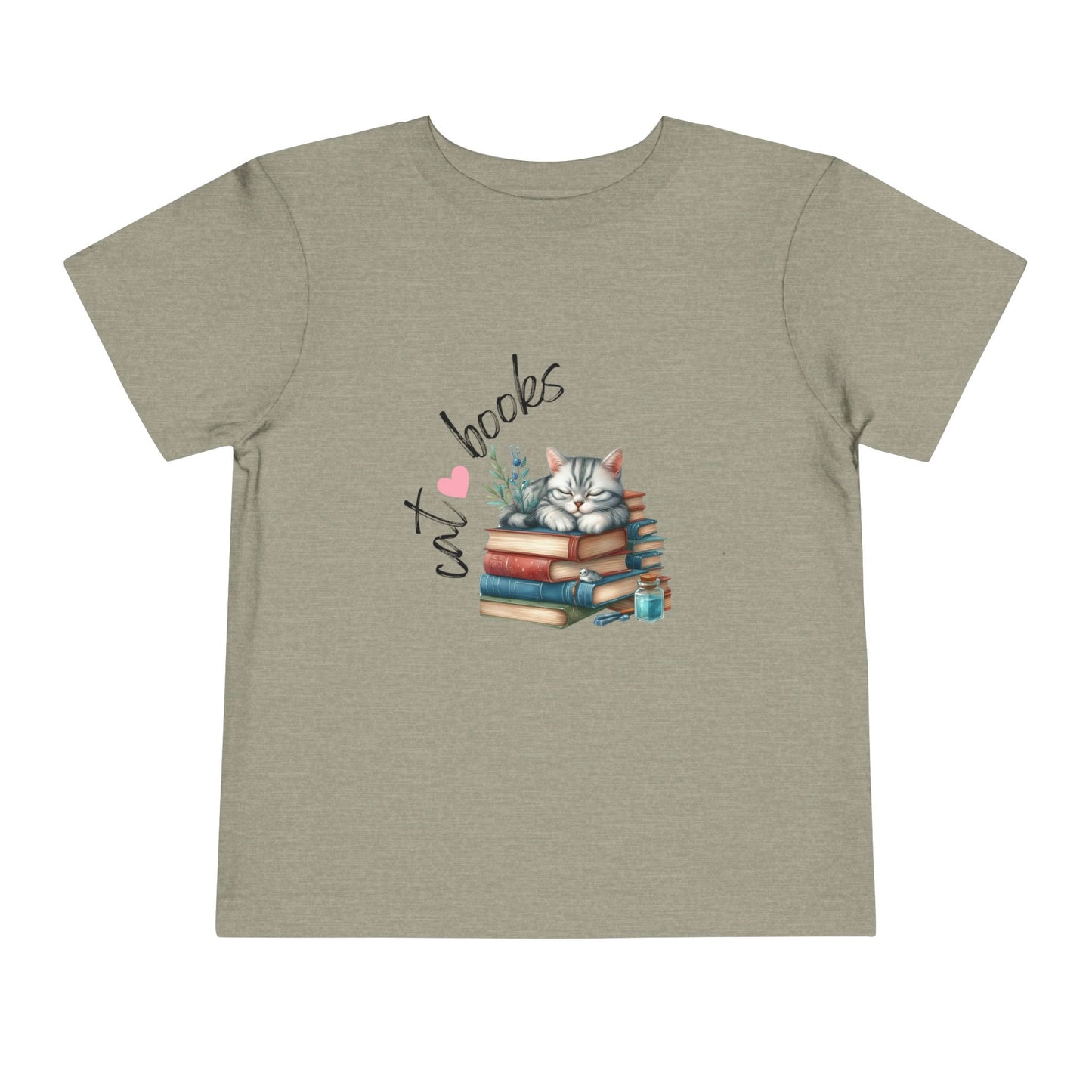 Cute Cat Books Toddler Tee, Kids Cat Lover Shirt, Bookworm Toddler T-Shirt, Gift for Cat Lovers, Fun Children's Apparel