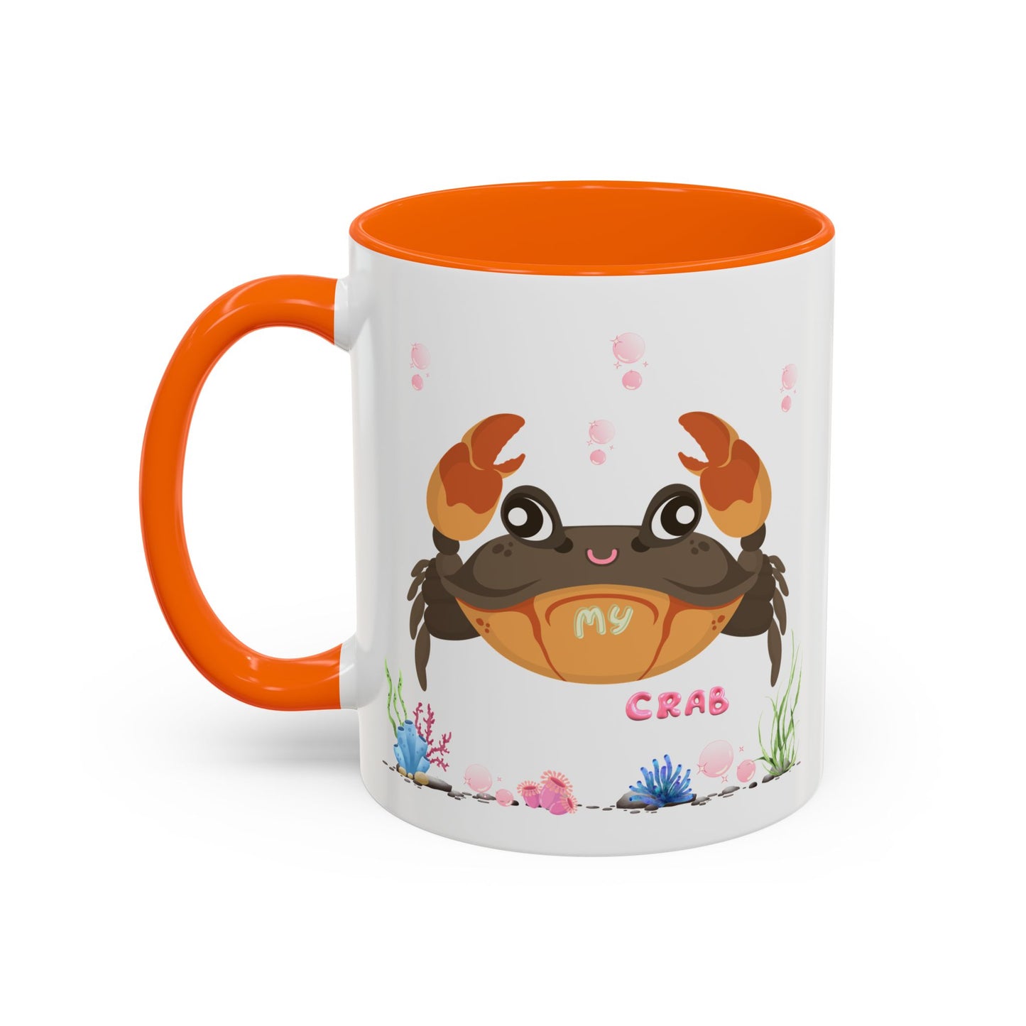Crab with subtle bubbles and underwater flora Coffee Mug