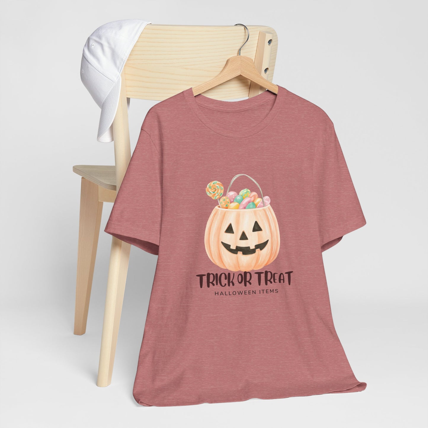 Halloween Trick or Treat T-Shirt, Unisex Graphic Tee, Fall Wardrobe Addition, Perfect for Halloween Parties, Spooky Season Wear