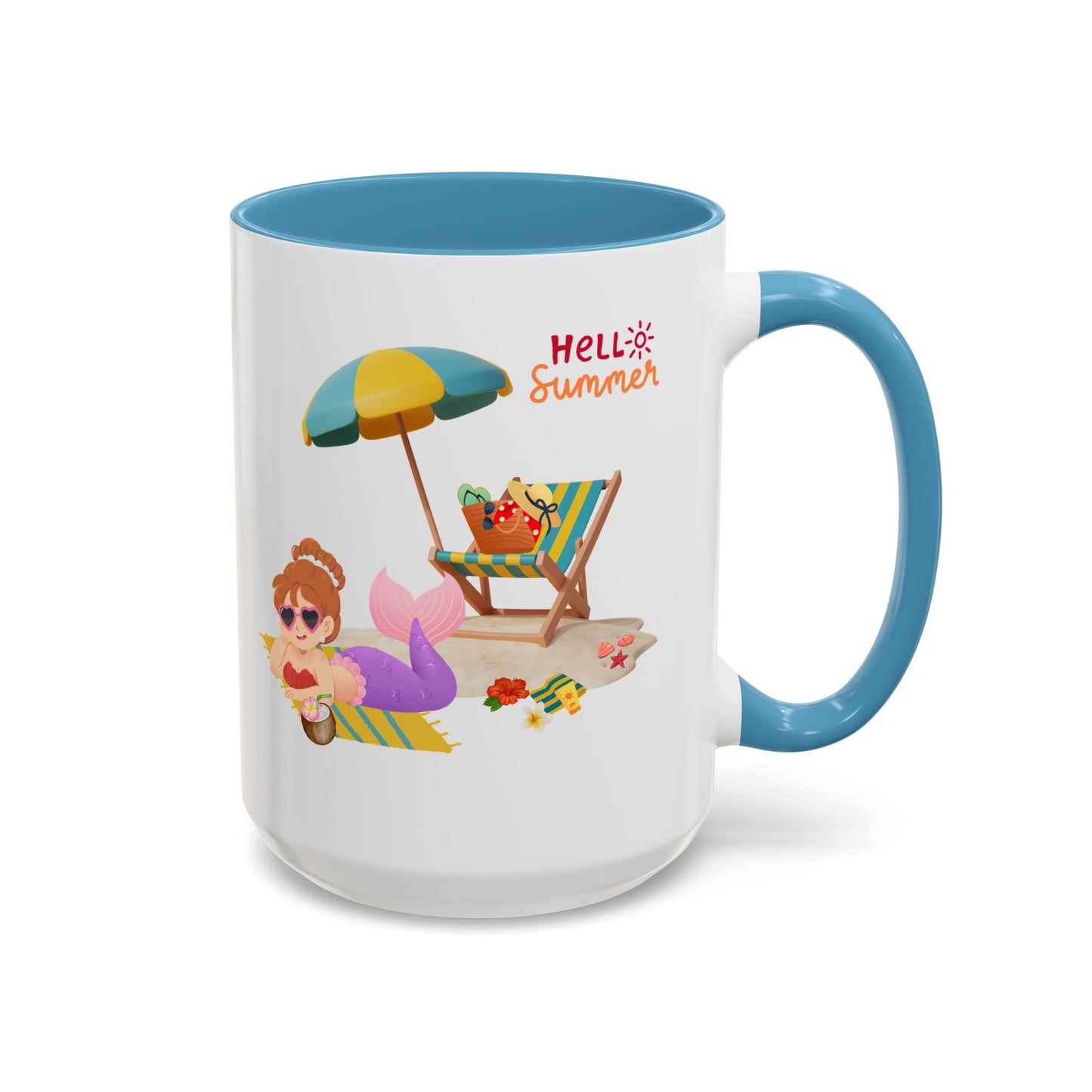 Mermaid lounging on a beach towel Coffee Mug