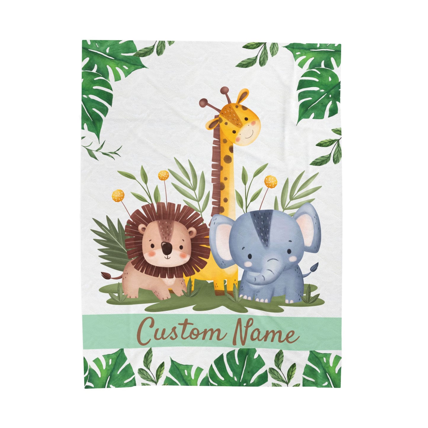 Custom Velveteen Plush Blanket for Kids, Personalized Baby Gifts, Nursery Decor, Soft Animal Theme, Perfect for Baby Showers