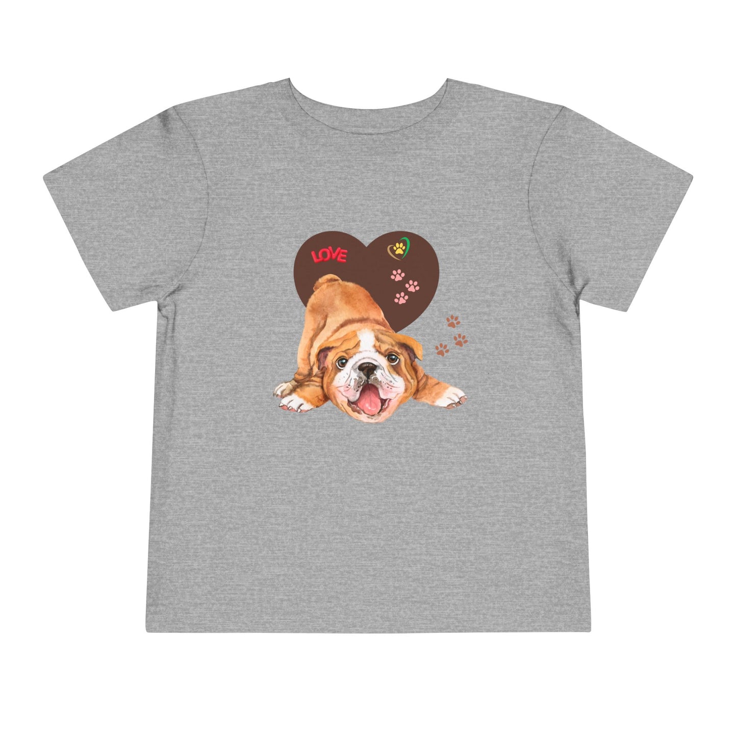 Bulldog Love Toddler Tee - Cute Dog Shirt, Baby Gift, Pet Lover Apparel, Kids Summer Style, Adorable Animal Tee