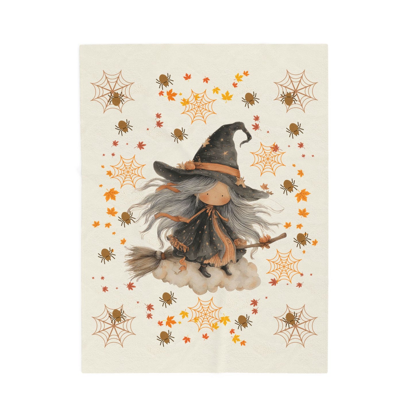 Cozy Witchy Velveteen Plush Blanket | Fall Decor, Halloween Gift, Soft Throw, Decorative Blanket, Warm Blanket