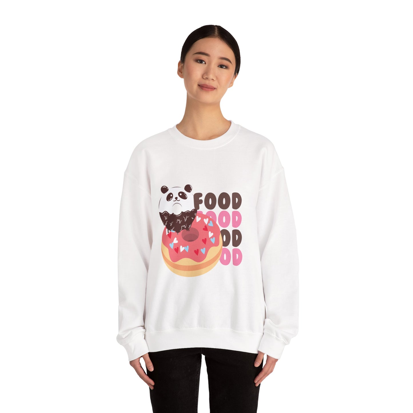 Panda Foodie Crewneck Sweatshirt - Cozy Unisex Apparel for Food Lovers, Perfect Gift for Birthdays, Foodie Holidays, Casual Wear