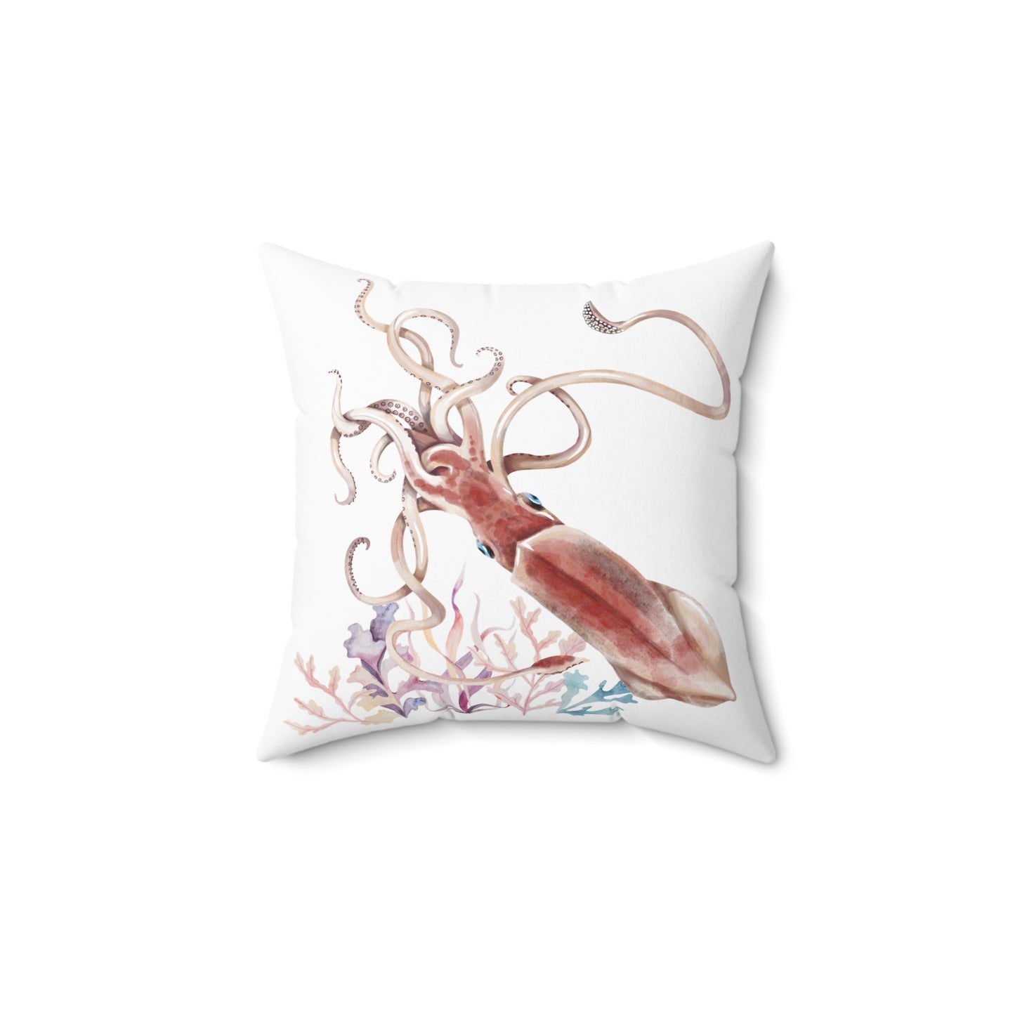Squid dance of tentacles and translucence Spun Polyester Square Pillow