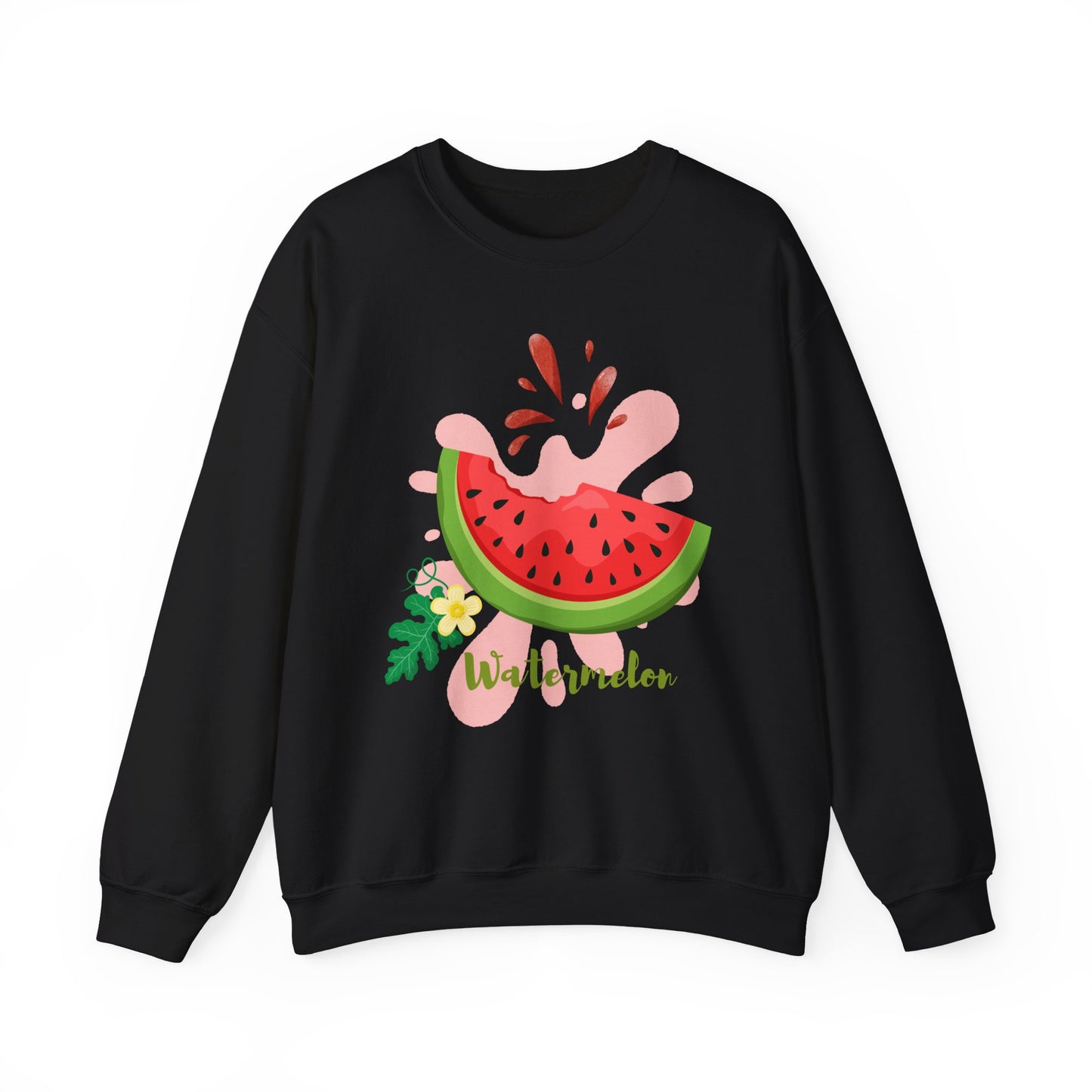 Watermelon Splash Unisex Crewneck Sweatshirt, Summer Vibes Sweatshirt, Cute Fruit Apparel, Gift for Friends, Cute Trendy Sweatshirt