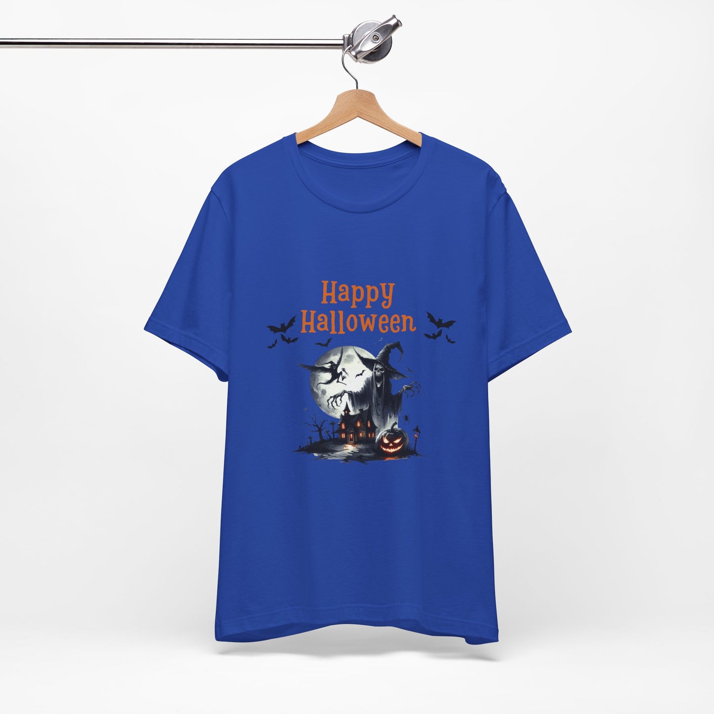 Happy Halloween Unisex Tee, Spooky T-Shirt, Halloween Gift, Fall Wardrobe Essential, Ghosts and Ghouls Vibe