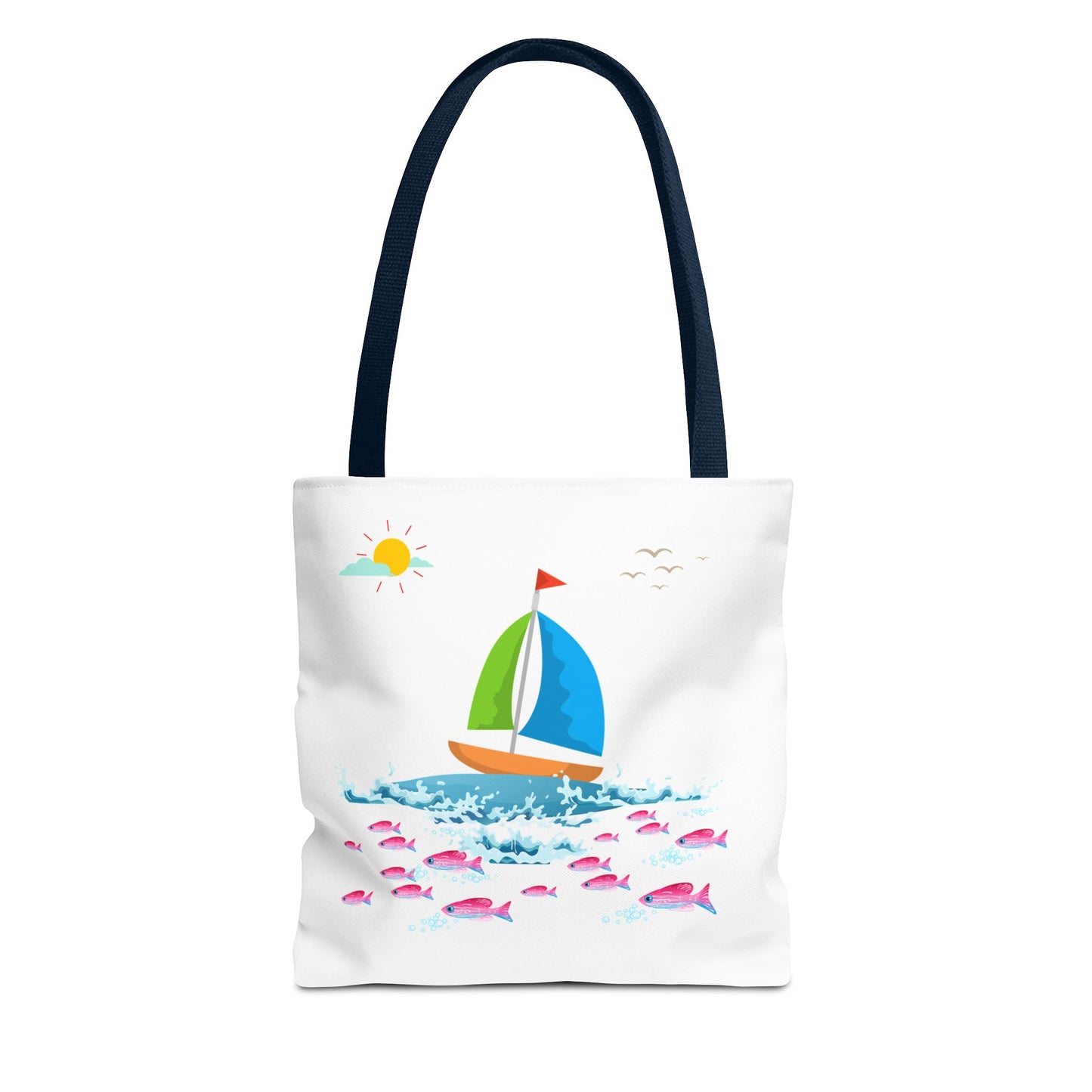 Sailboat and Red fish Tote Bag