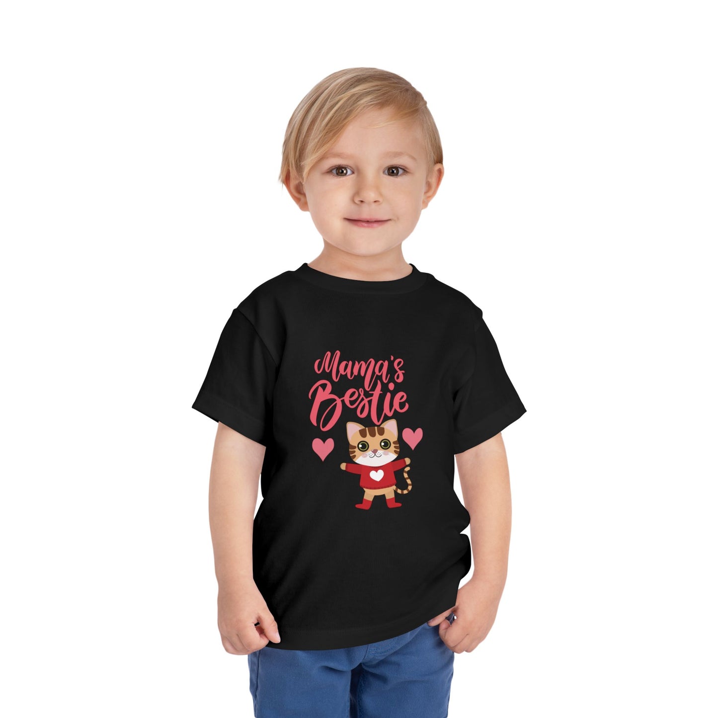 Mama's Bestie Toddler Tee | Cute Cat Graphic Tee, Kids T-Shirt, Birthday Gift, Animal Lover Shirt, Toddler Apparel
