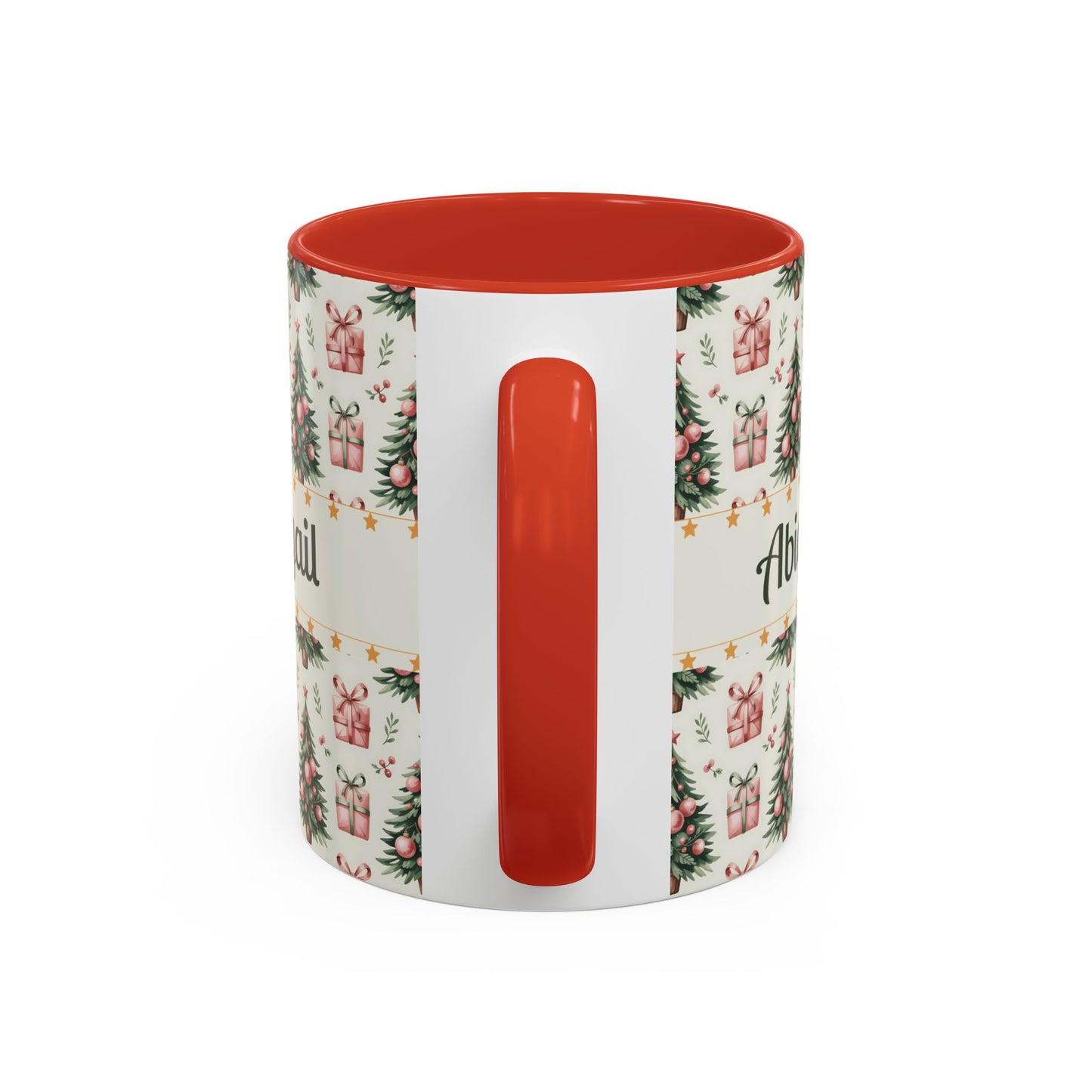 Personalized Christmas Accent Coffee Mug - Holiday Gift, Custom Name Mug, Festive Drinkware, Winter Celebrations, Home Decor