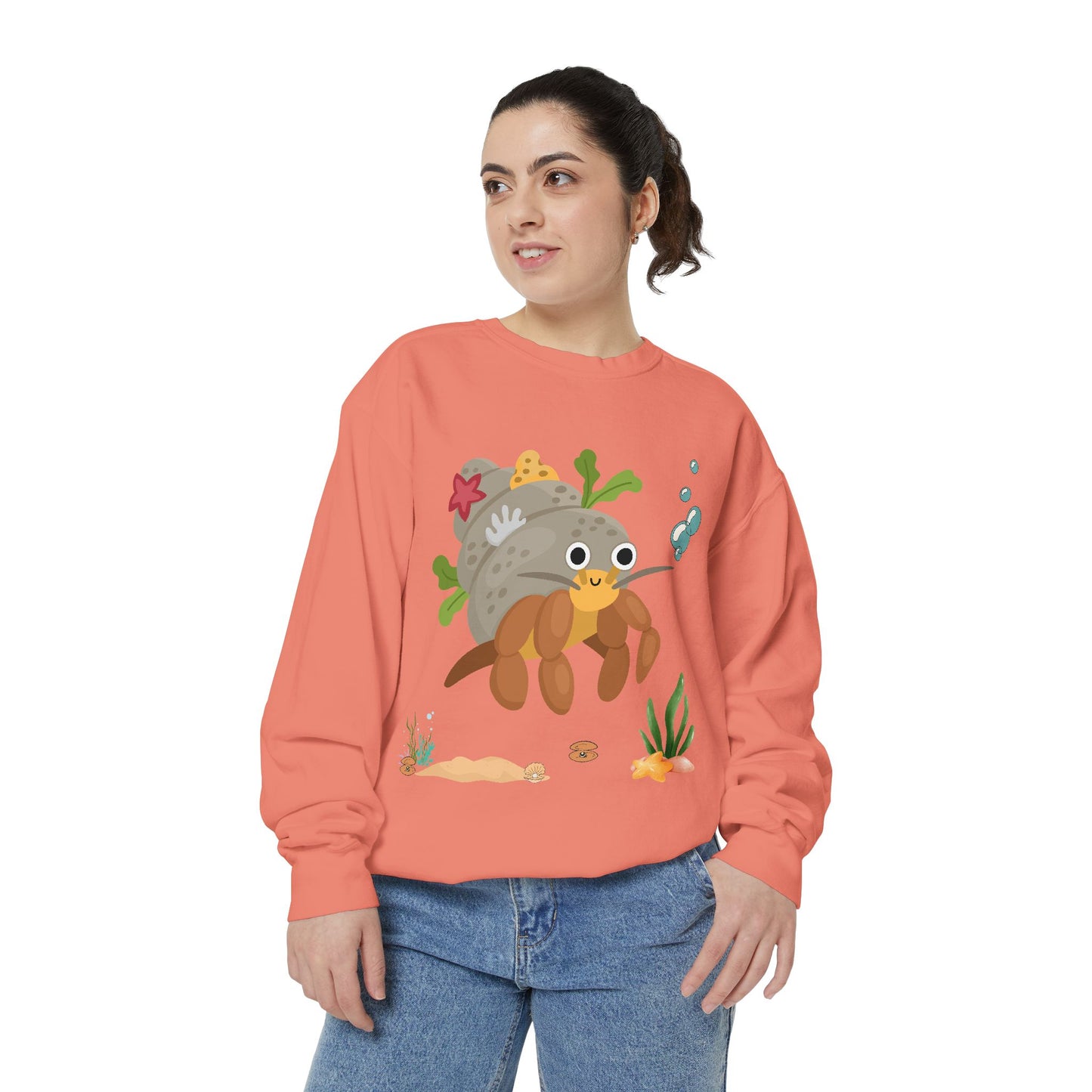 Hermit crab with shell underwater Unisex Garment-Dyed Sweatshirt