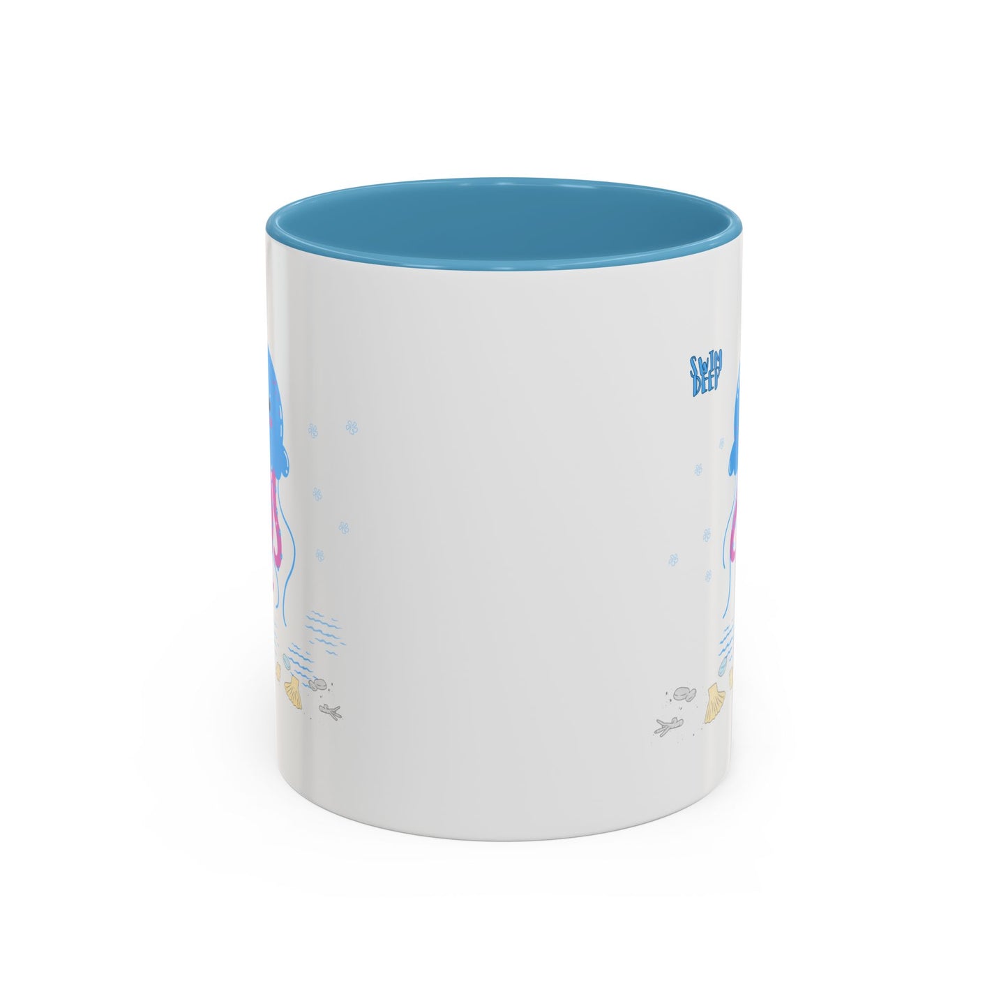 Blue jellyfish with pink tentacles Coffee Mug