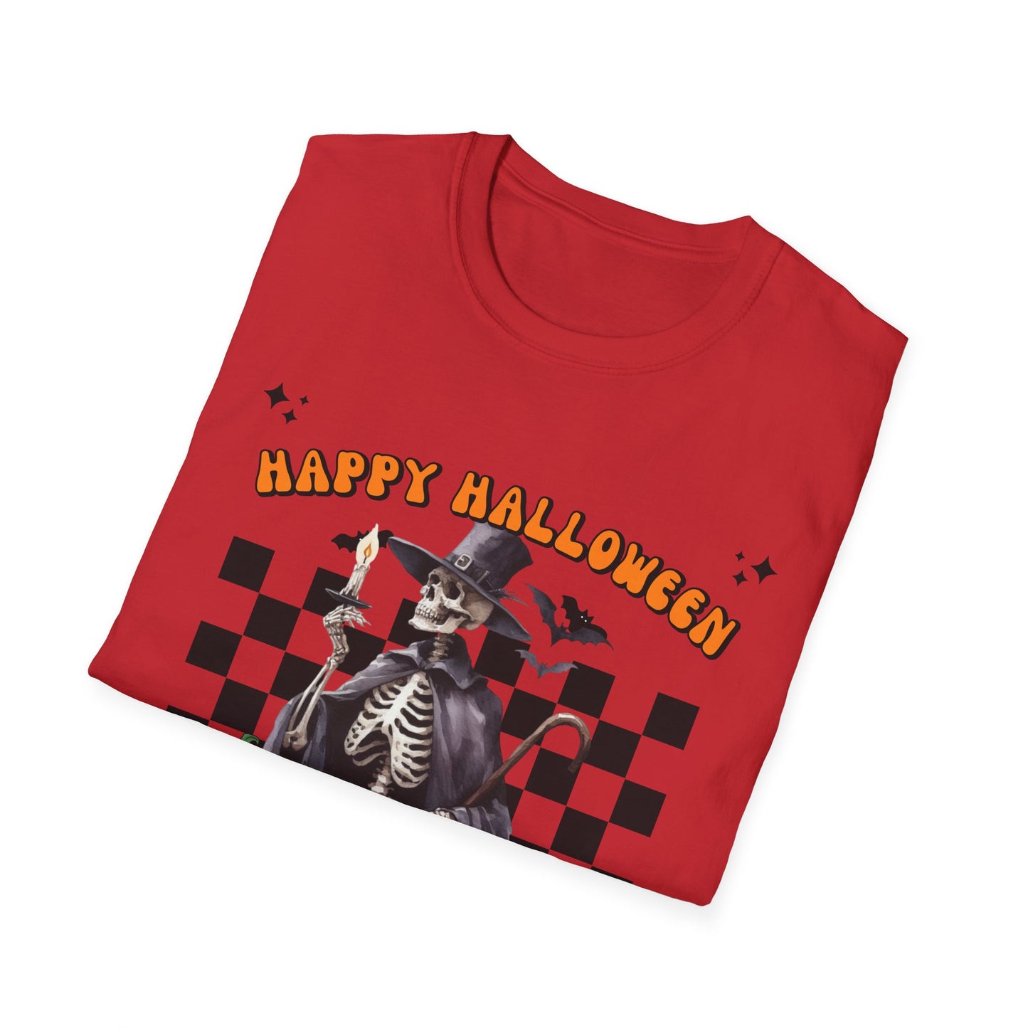 Halloween Skeleton Unisex T-Shirt, Spooky Tee, Cozy Halloween Apparel, Fall Fashion, Trick or Treat Wear, October Celebration Shirt