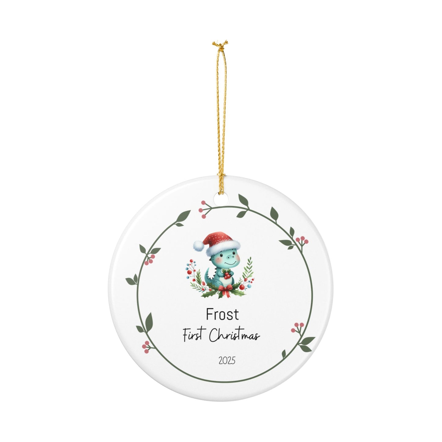 Personalized Christmas Ornament, Holiday Decor, Keepsake Gift, First Christmas Decoration, Eco-Friendly Ceramics