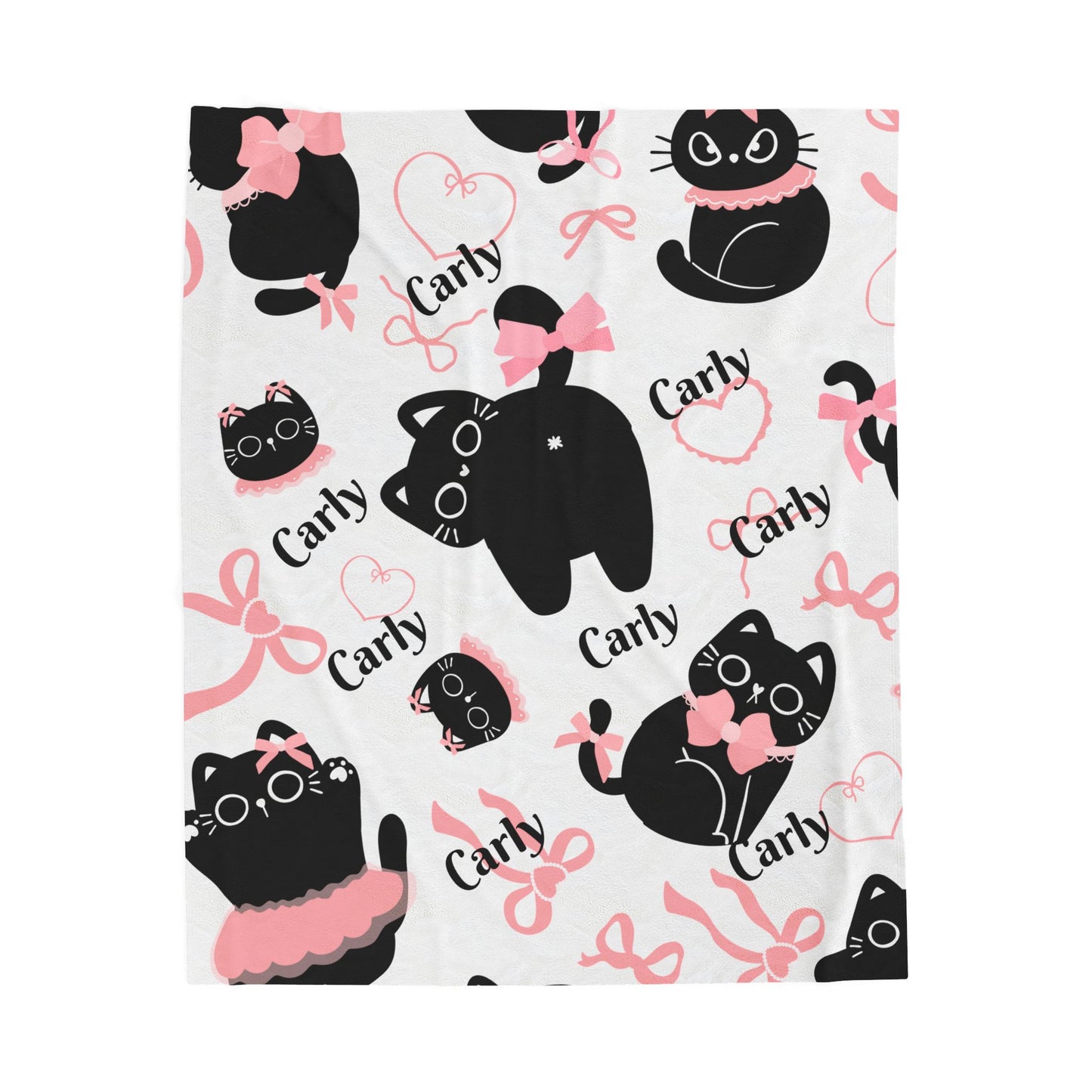 Cuddly Cat-Themed Velveteen Plush Blanket | Cozy Cat Lover Gift, Cute Home Decor, Birthday, Cat-Themed Decor, Soft Throw Blanket