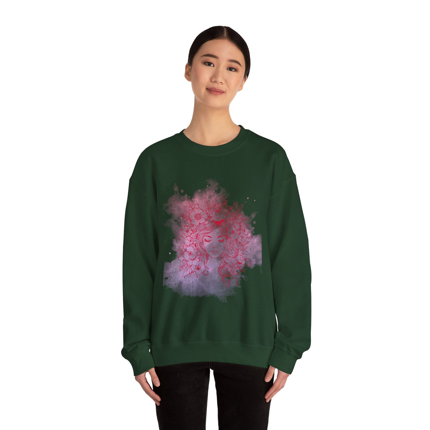 Floral Dreamer Crewneck Sweatshirt | Unisex Cozy Top, Stylish Gift, Fall Fashion, Floral Art, Everyday Comfort