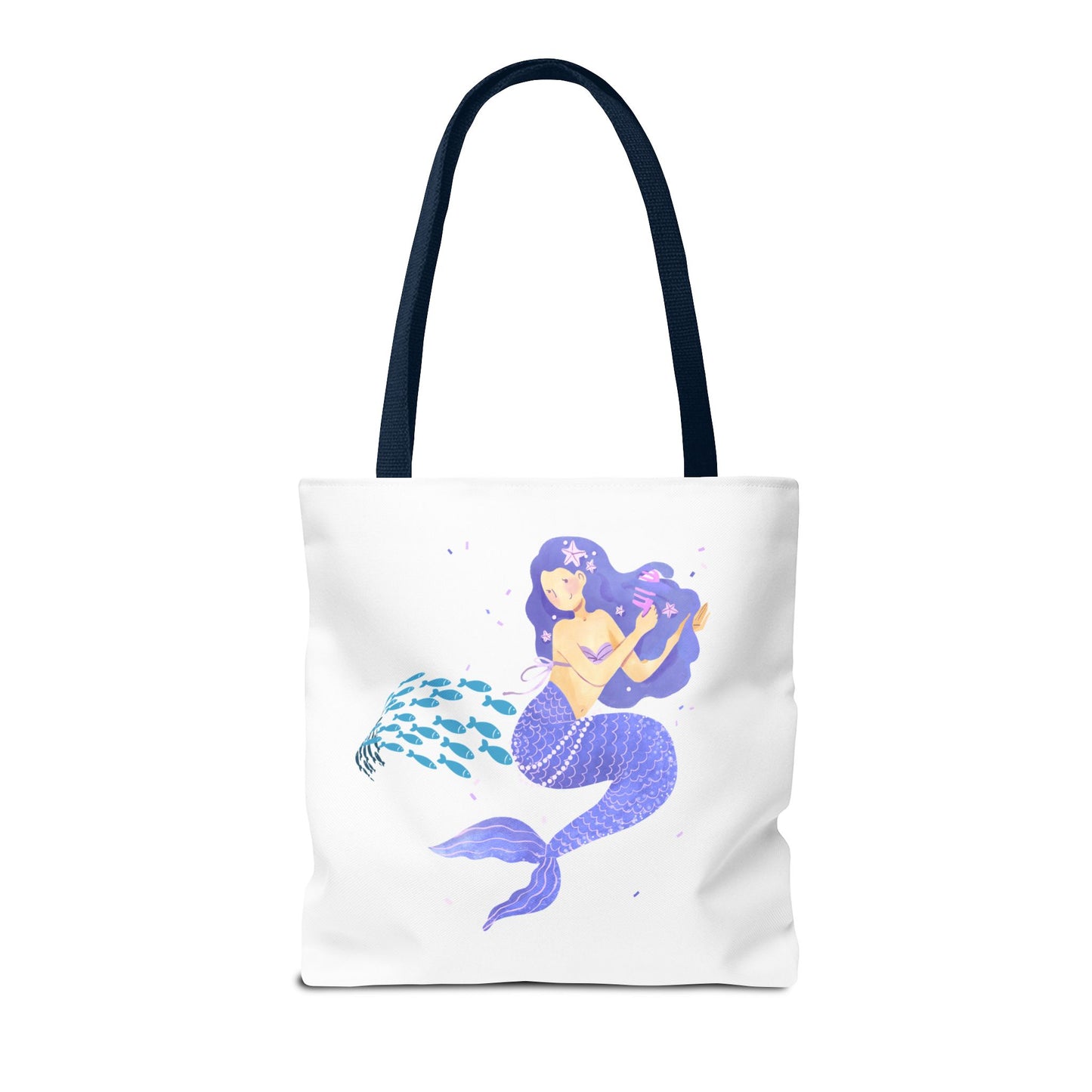 The mermaid and her school fish Tote Bag