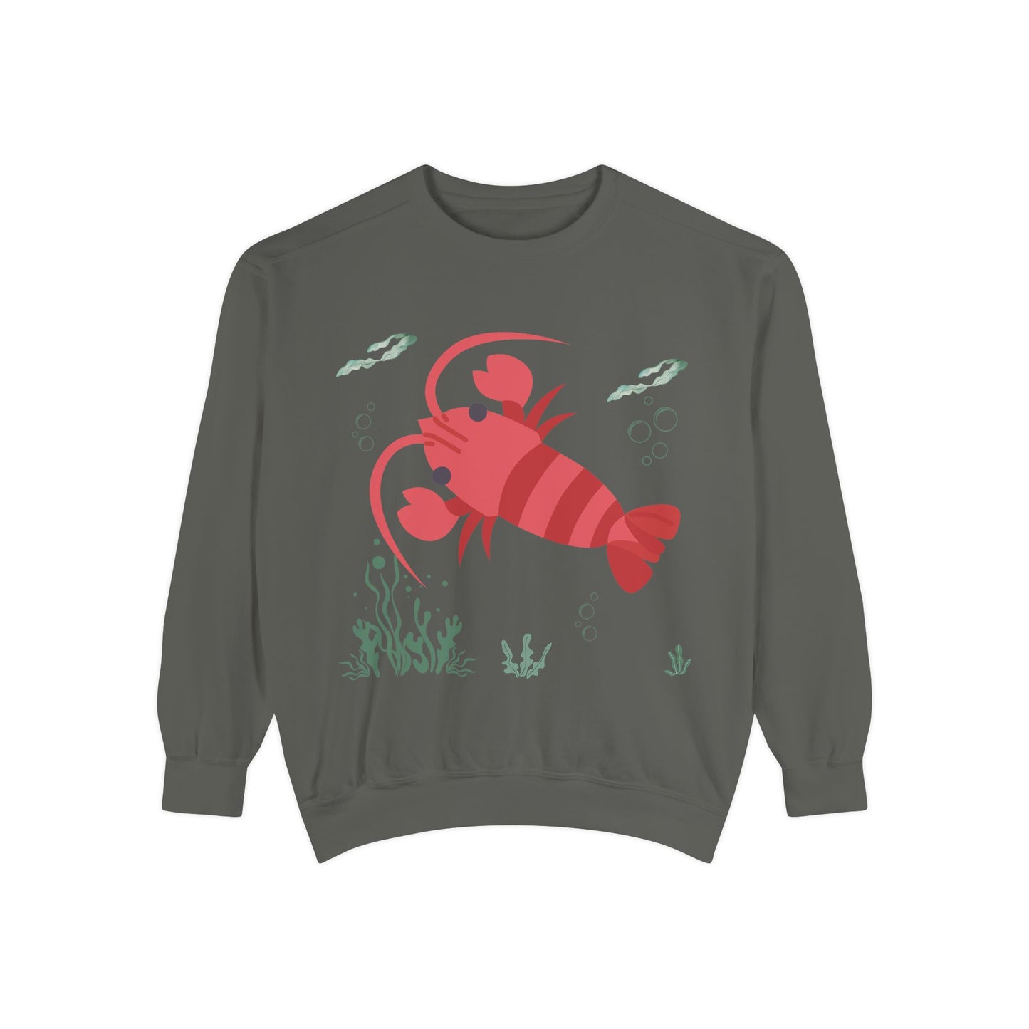 Red crayfish in an aquatic environment Unisex Garment-Dyed Sweatshirt