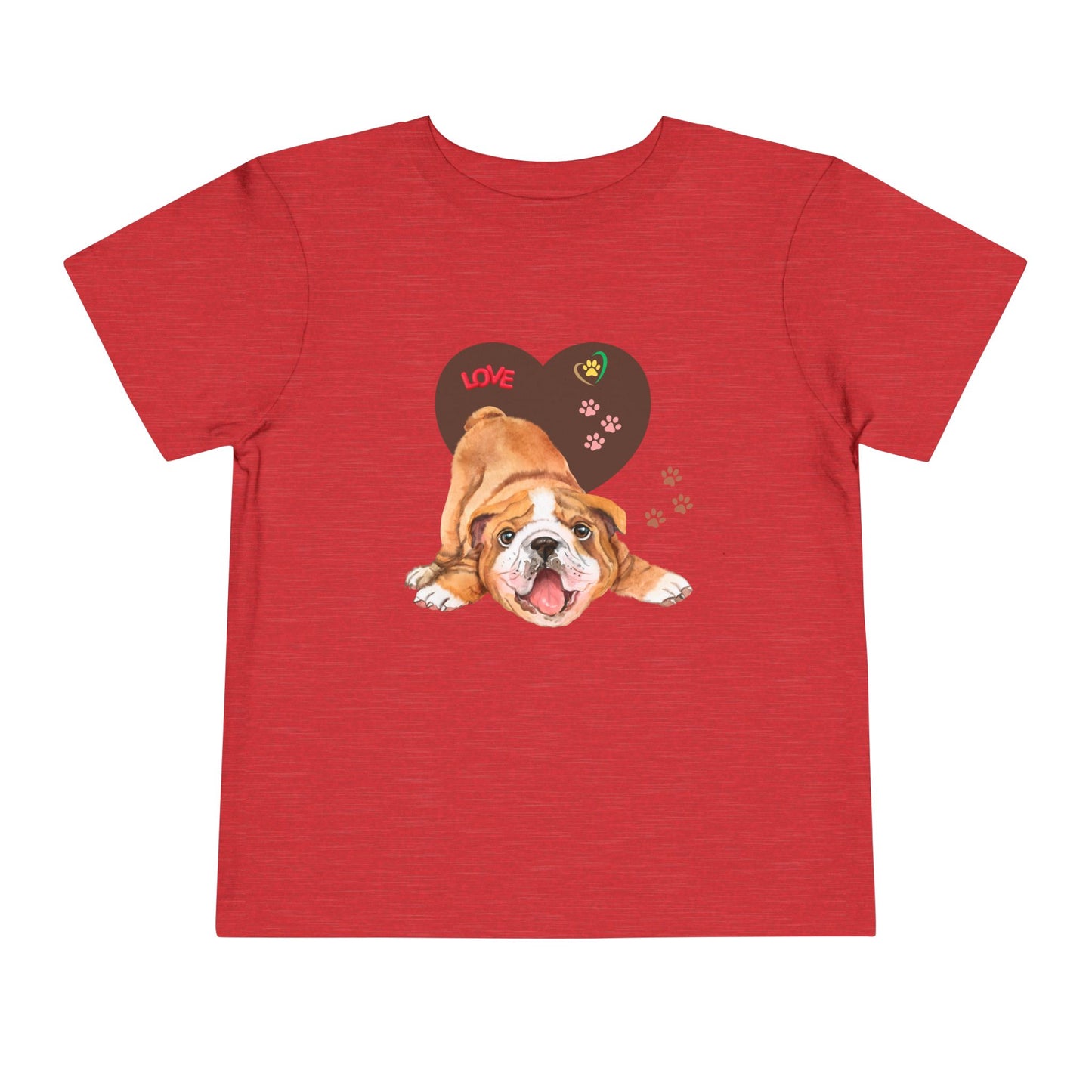 Bulldog Love Toddler Tee - Cute Dog Shirt, Baby Gift, Pet Lover Apparel, Kids Summer Style, Adorable Animal Tee
