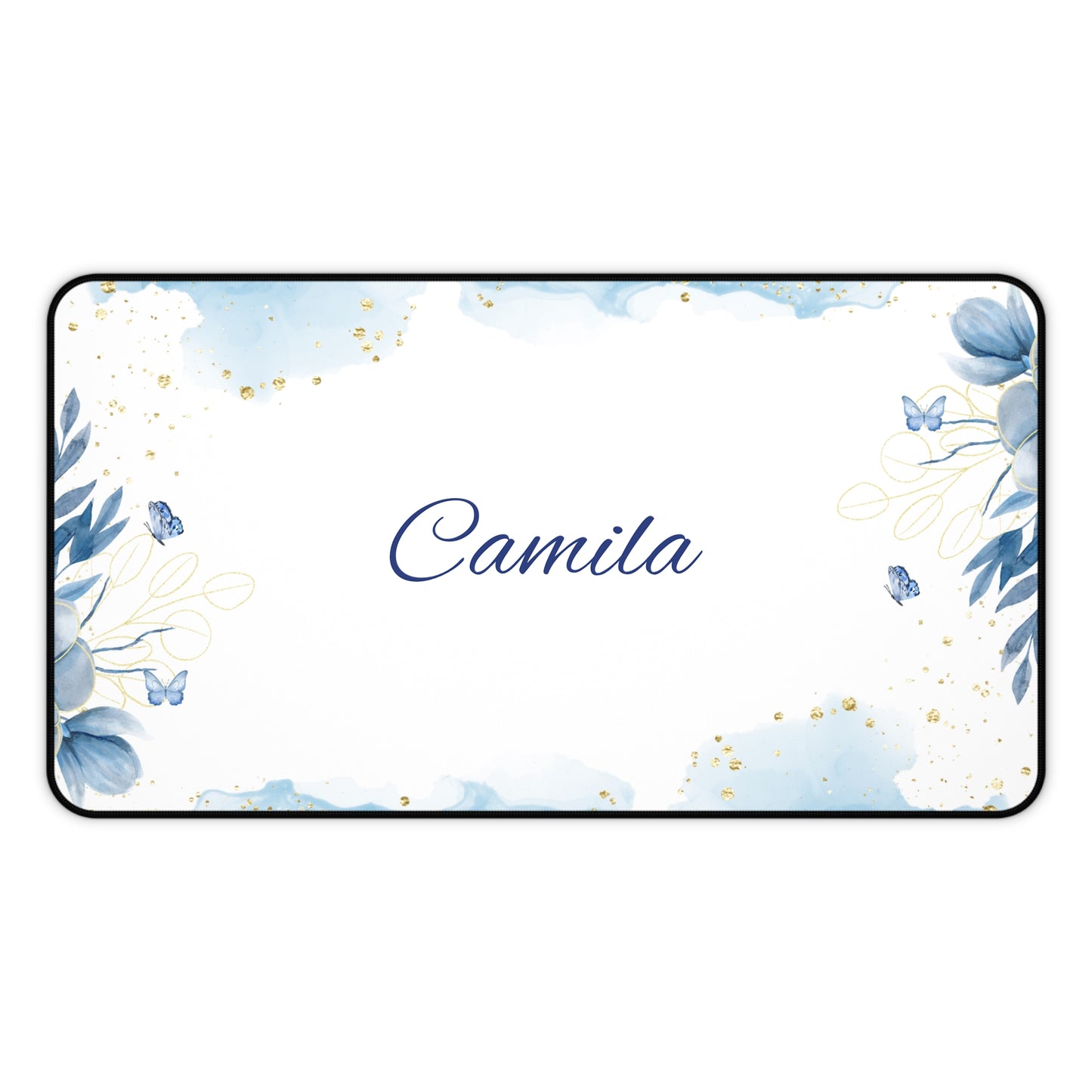 Personalized Desk Mat with Elegant Floral Design, Custom Mouse Pad, Office Decor, Gift for Her, Home Office Accessory