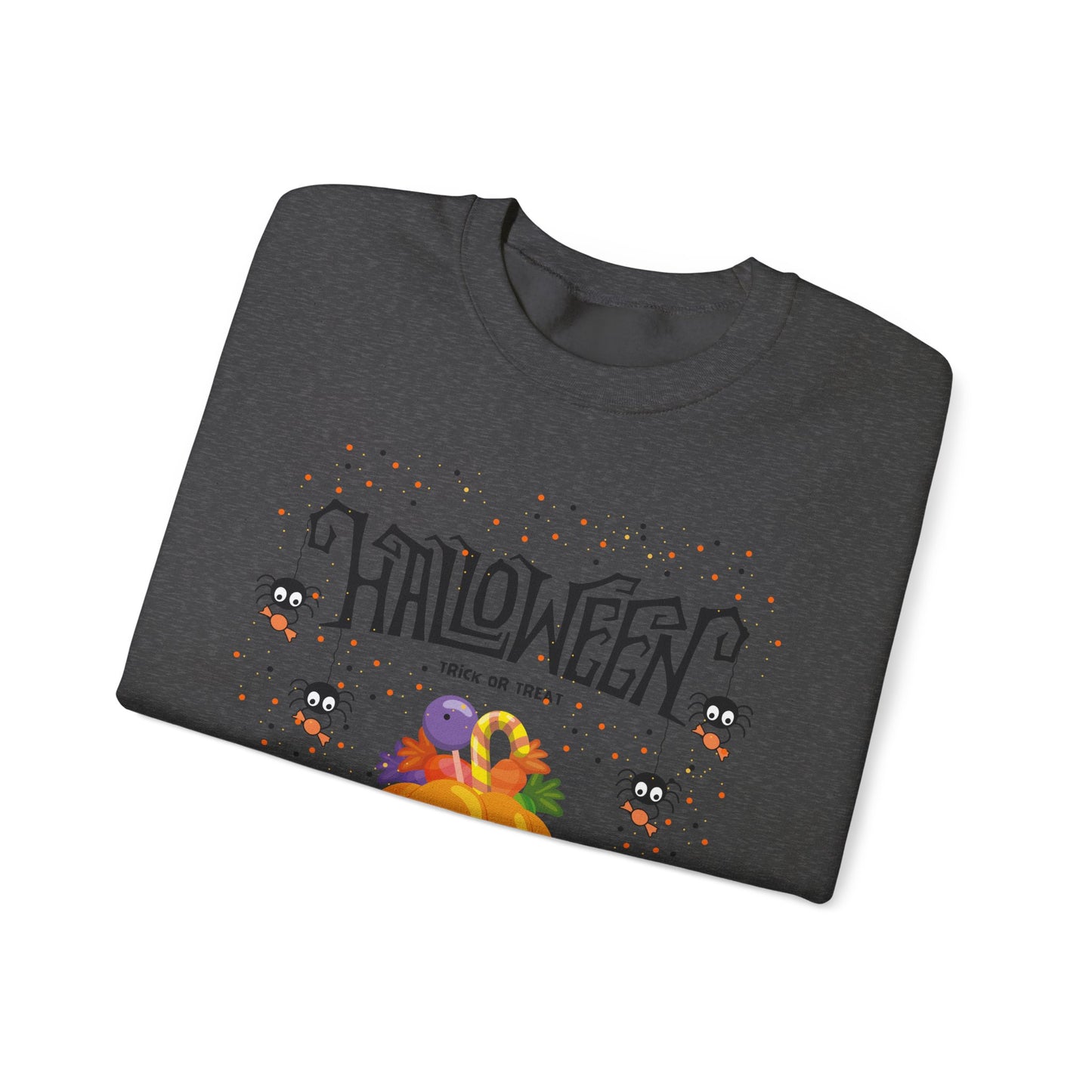Halloween Themed Unisex Crewneck Sweatshirt, Cozy Fall Apparel, Gifting, Festive Wear, Halloween Decorations, Pumpkin Design