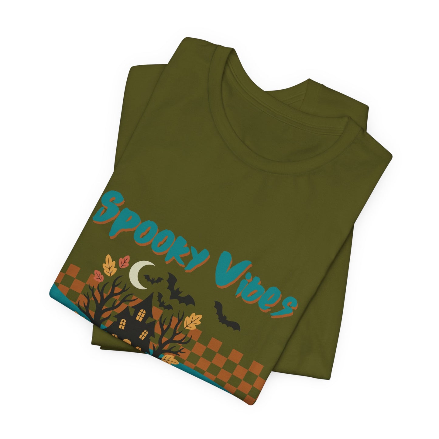 Spooky Vibes Graphic Tee, Unisex Halloween Shirt, Fall Fashion, Casual T-Shirt, Unique Gift for Halloween Lovers, Autumn Wardrobe Essential