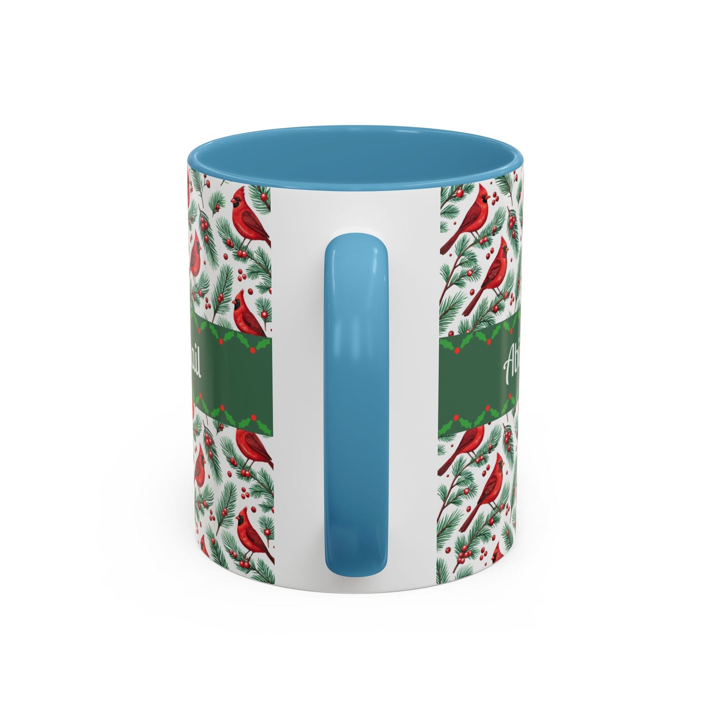 Personalized Holiday Coffee Mug, Festive Cardinal Mug, Custom Name Mug, Christmas Gift, Winter Decor, Drinkware